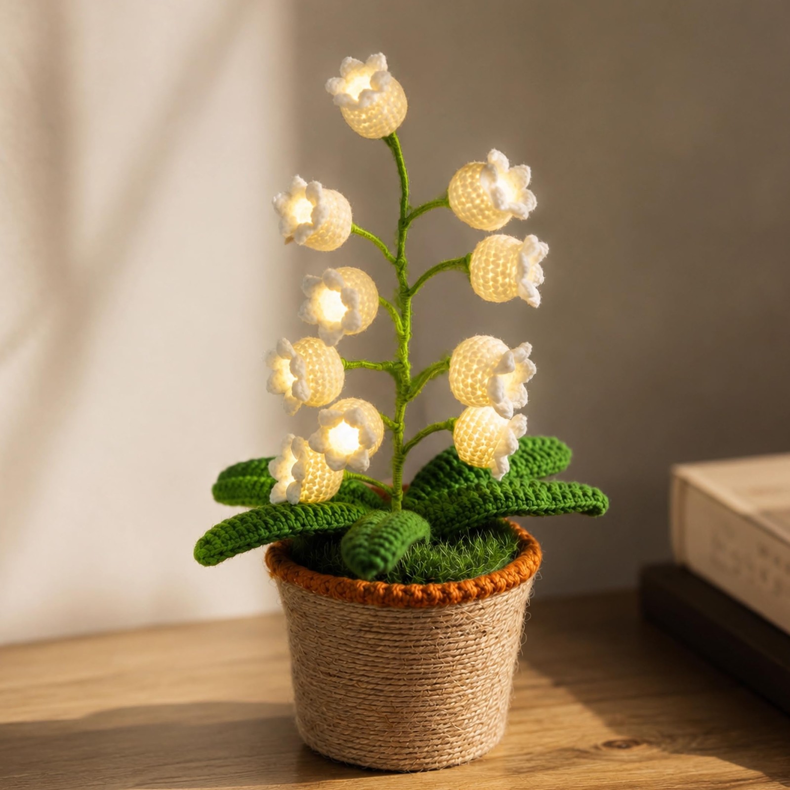 Lily of The Valley Lamp Crochet Flower Night Light Gift for