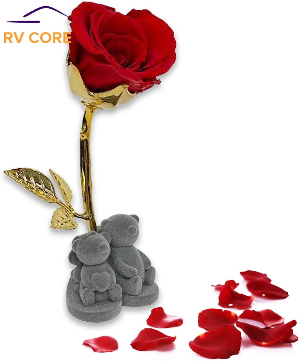 Preserved Rose Bear Gift with Brooch for Mom Wife Girlfriend Valentine’s Day