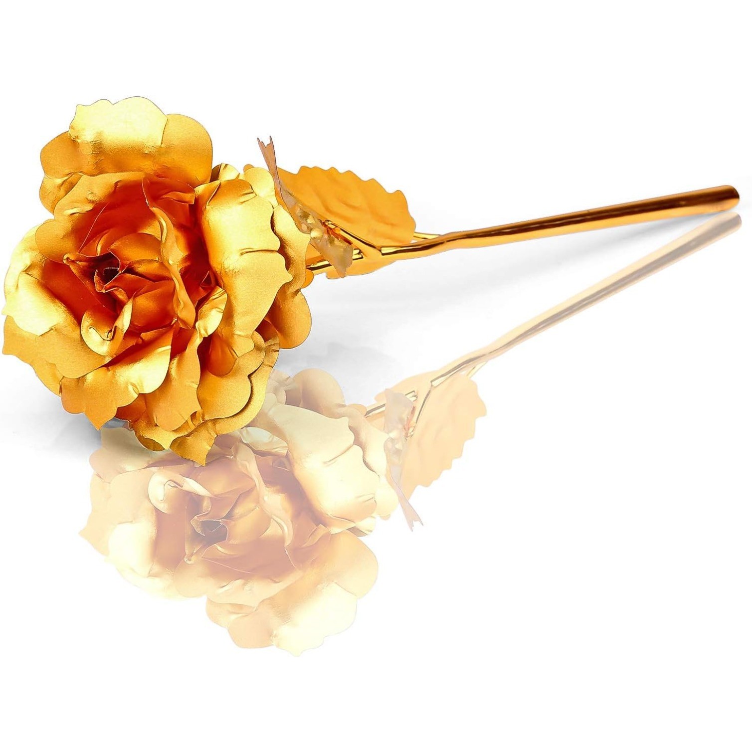 24K Golden Rose, Artificial Rose Flower Gifts for Her with Luxury Gift Box