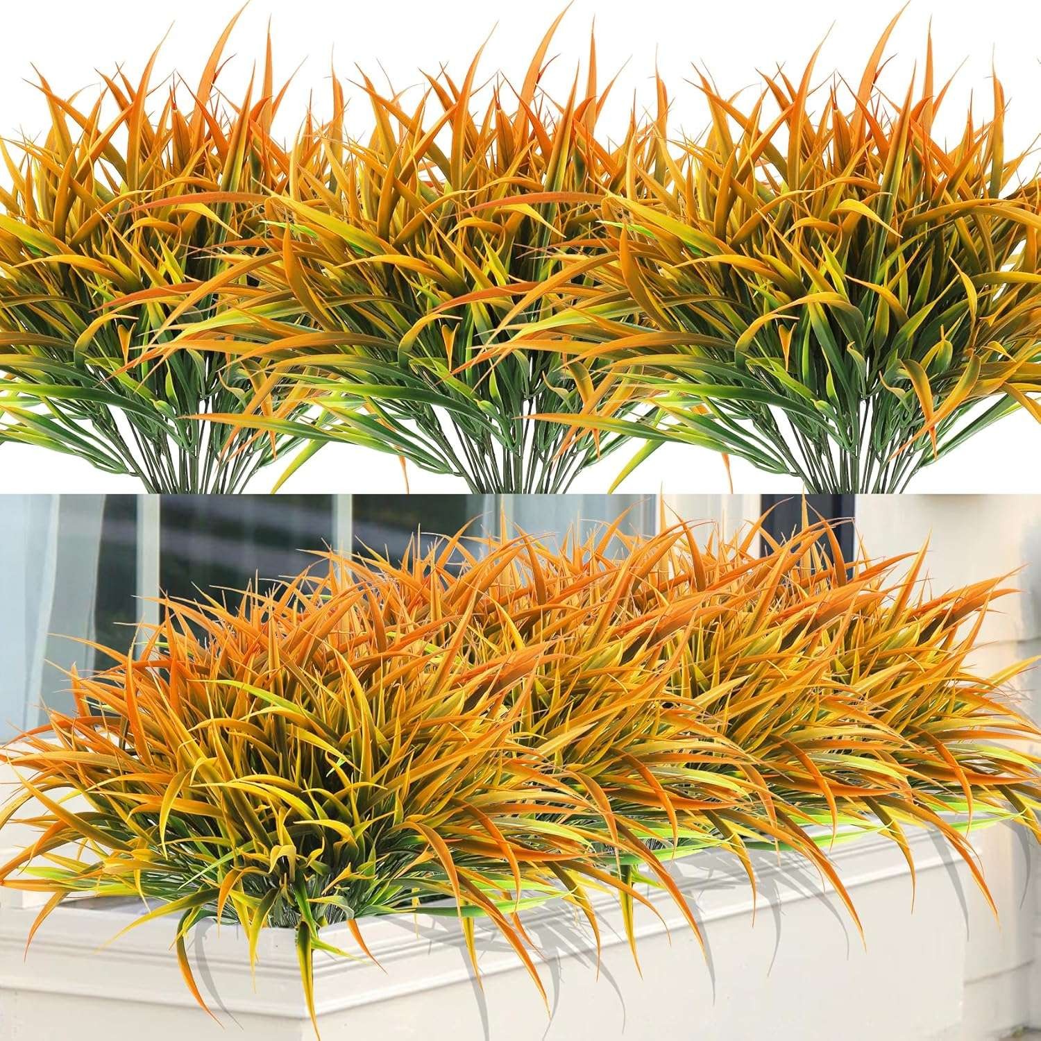 2/4/6/10Pcs Artificial Grasses Uv Resistant Fake Grass Garden Window Decoration