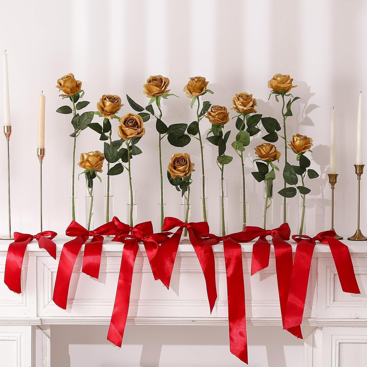 Versatile 12PCS Hypoallergenic Silk Roses – Elegant Florals for Any Occasion