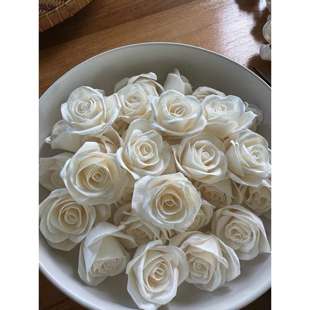Handmade Diffuser Flower Rose Natural Sola Wood Set 5cm Decor Aroma Romance Wed