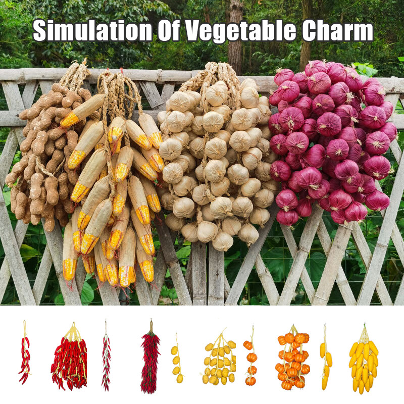 Artificial Onion 5PC Peppers Hanging String Fake Vegetable Fruit Home Decoration