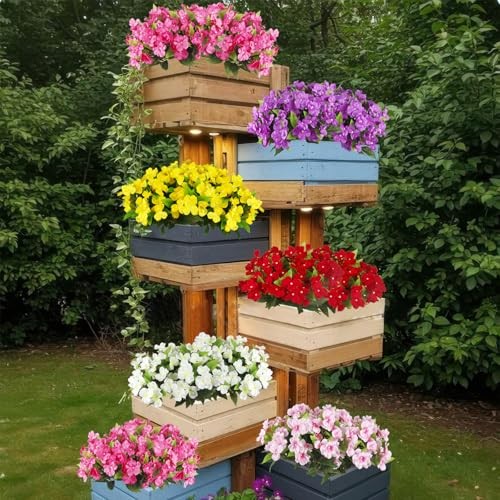 4 Pcs Artificial Impatiens Flowers for Outdoors Silk Impatiens Flowers Yellow