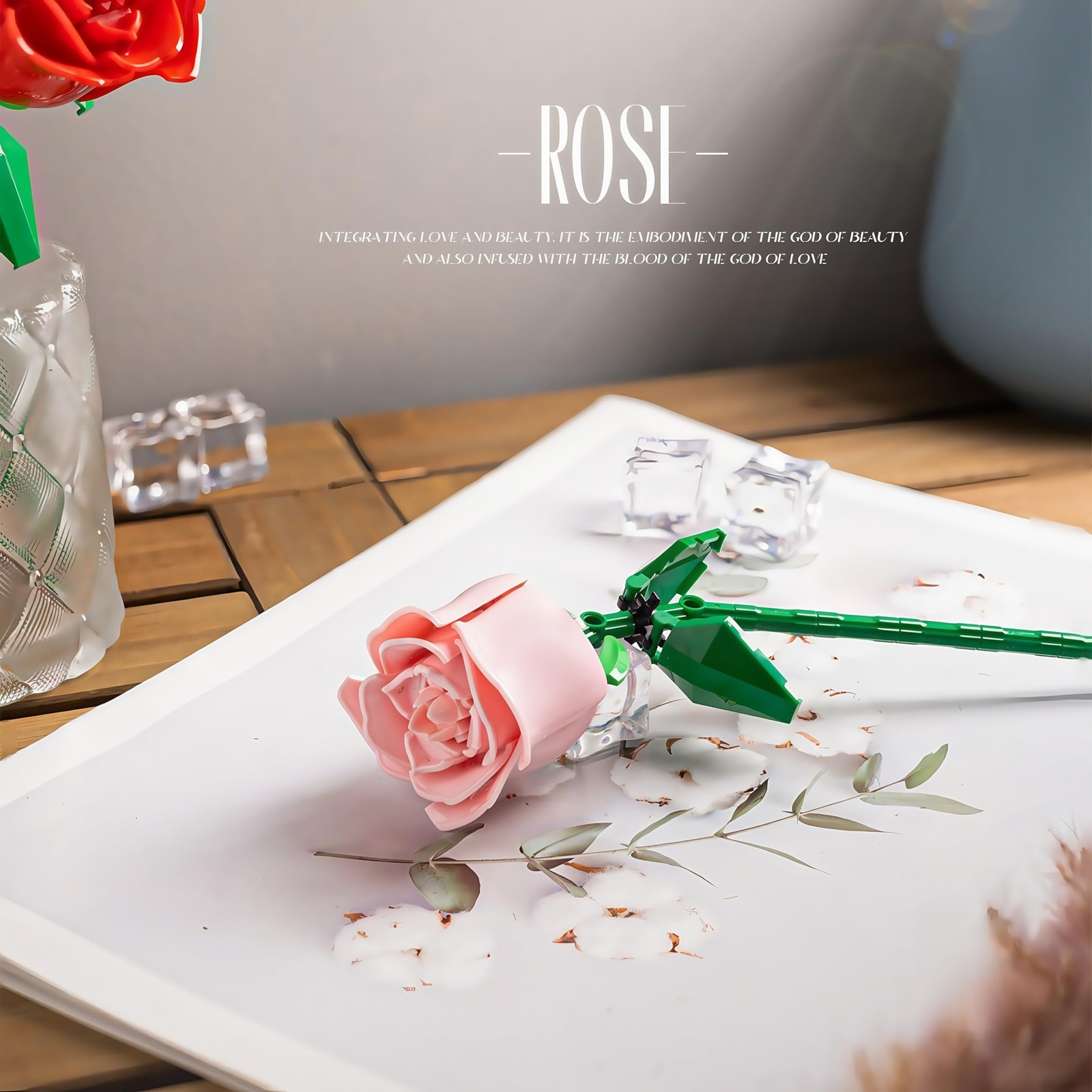 LJYttdm 360+ Pieces Rose Flower Building Blocks for Adults – 12 Pink Roses Bo…