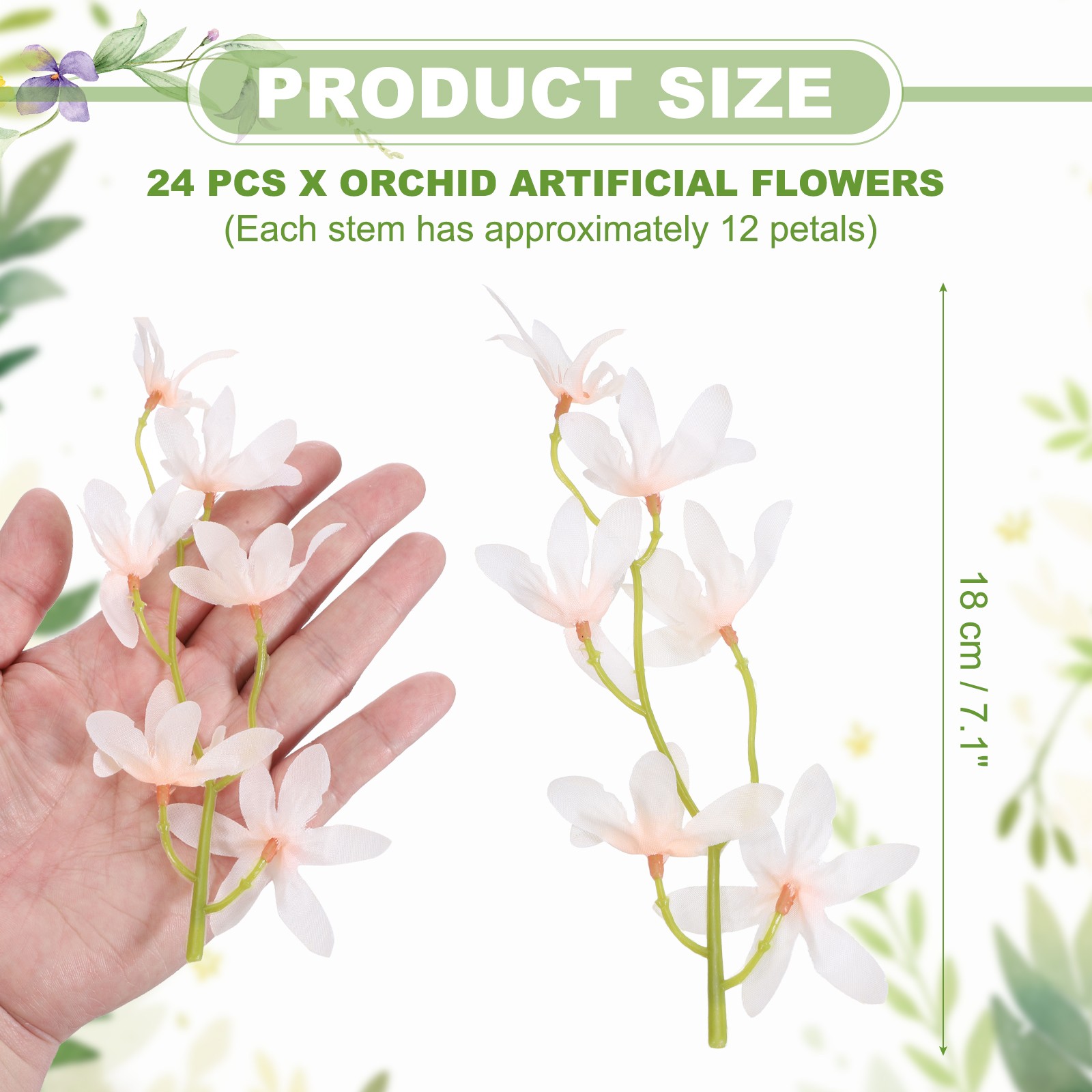 24 Pcs Floating Flowers for Centerpieces Artificial Orchid Champagne Gold