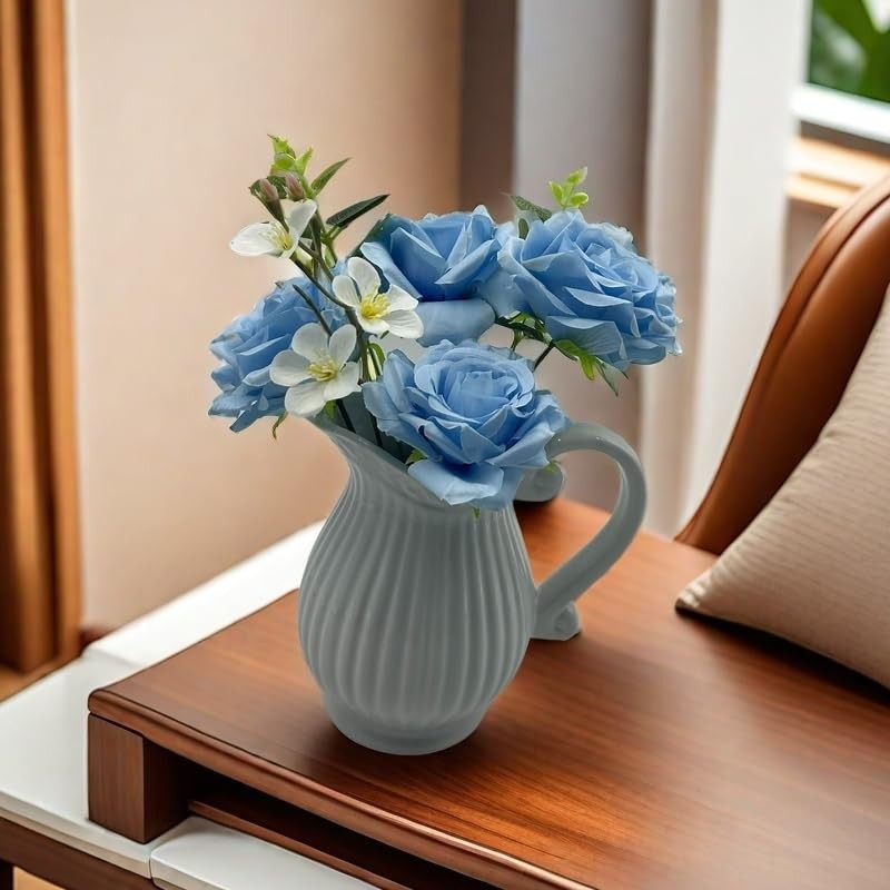 36 PCS 3.8 Inch Light Blue Artificial Silk Rose Flower Heads Fake Craft Wedding
