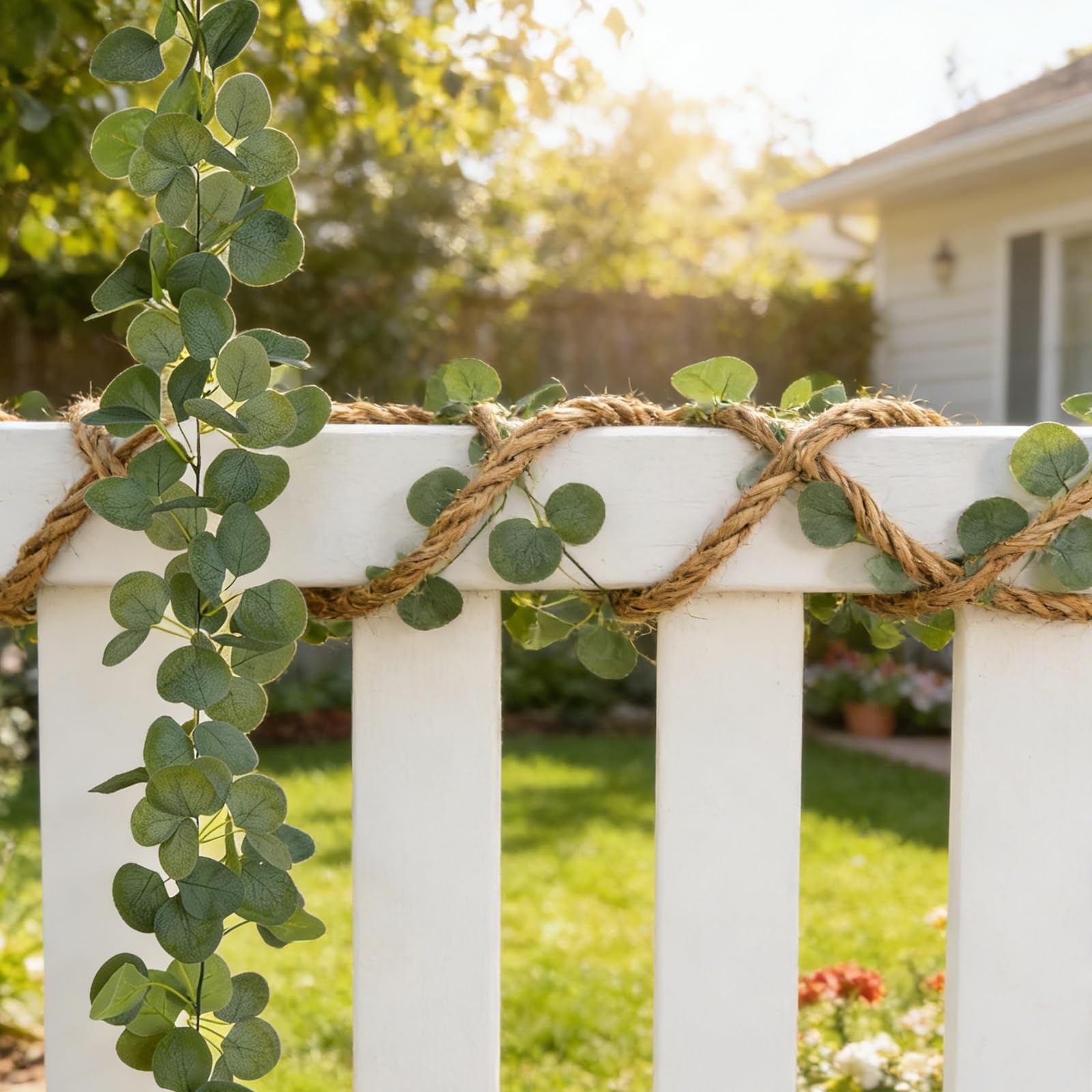 2 Pack Natural-Looking Eucalyptus Garland 5.9 Ft Artificial Eucalyptus Leaves…