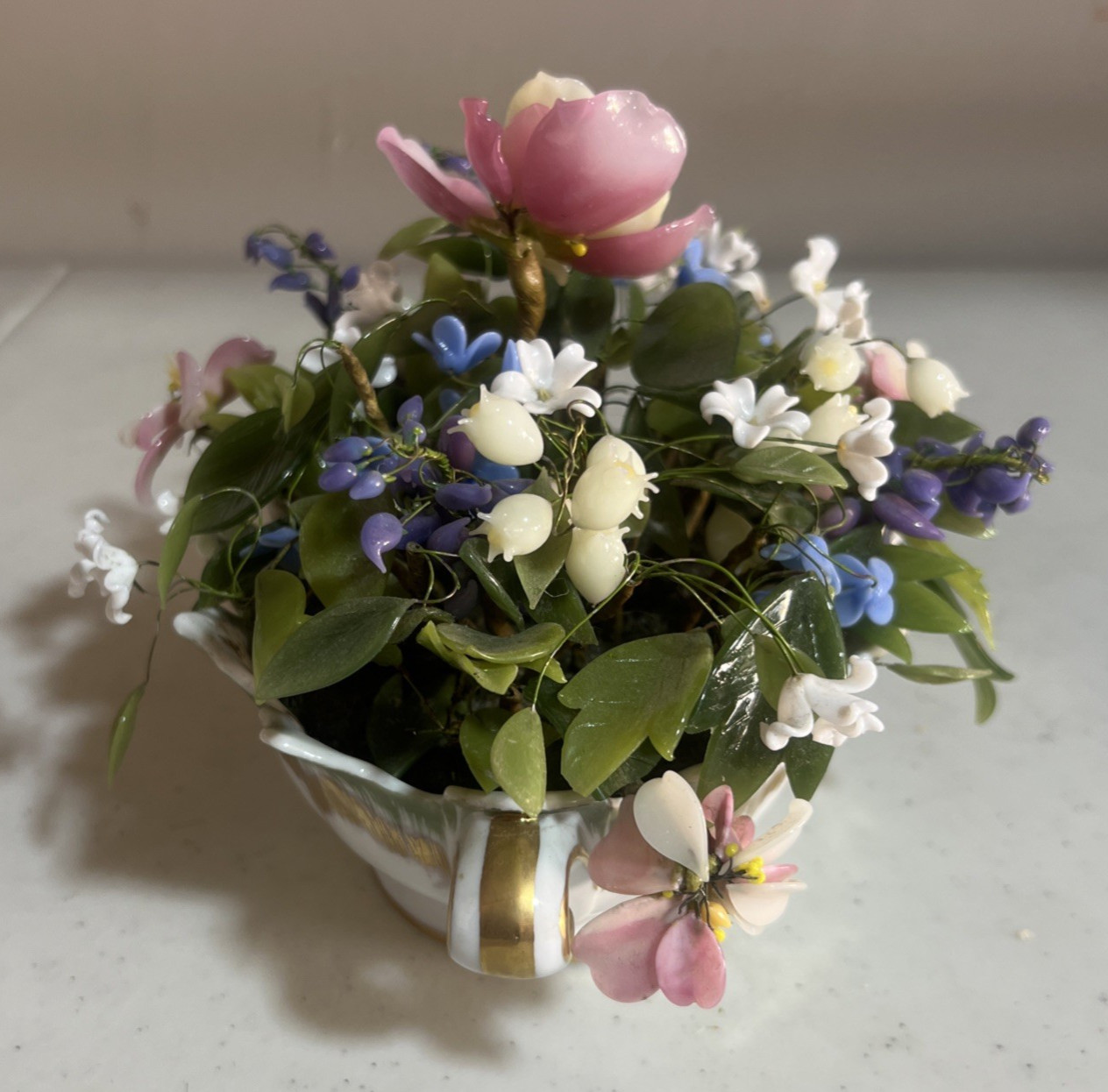 Jane Hutcheson Fleurs des Siecles GLASS Flower Vase Floral Bouquet Rare