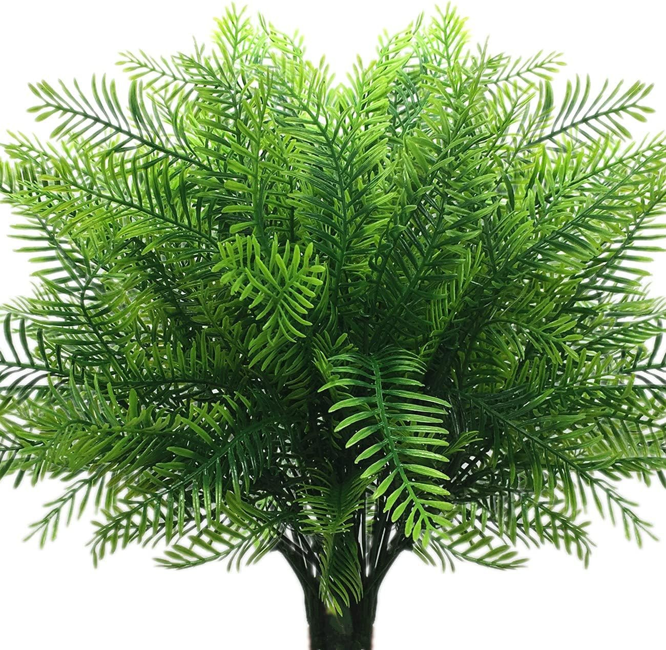 CATTREE Artificial Shrubs, Plastic Plants Bamboo Grass Fake Green Bushes Greener