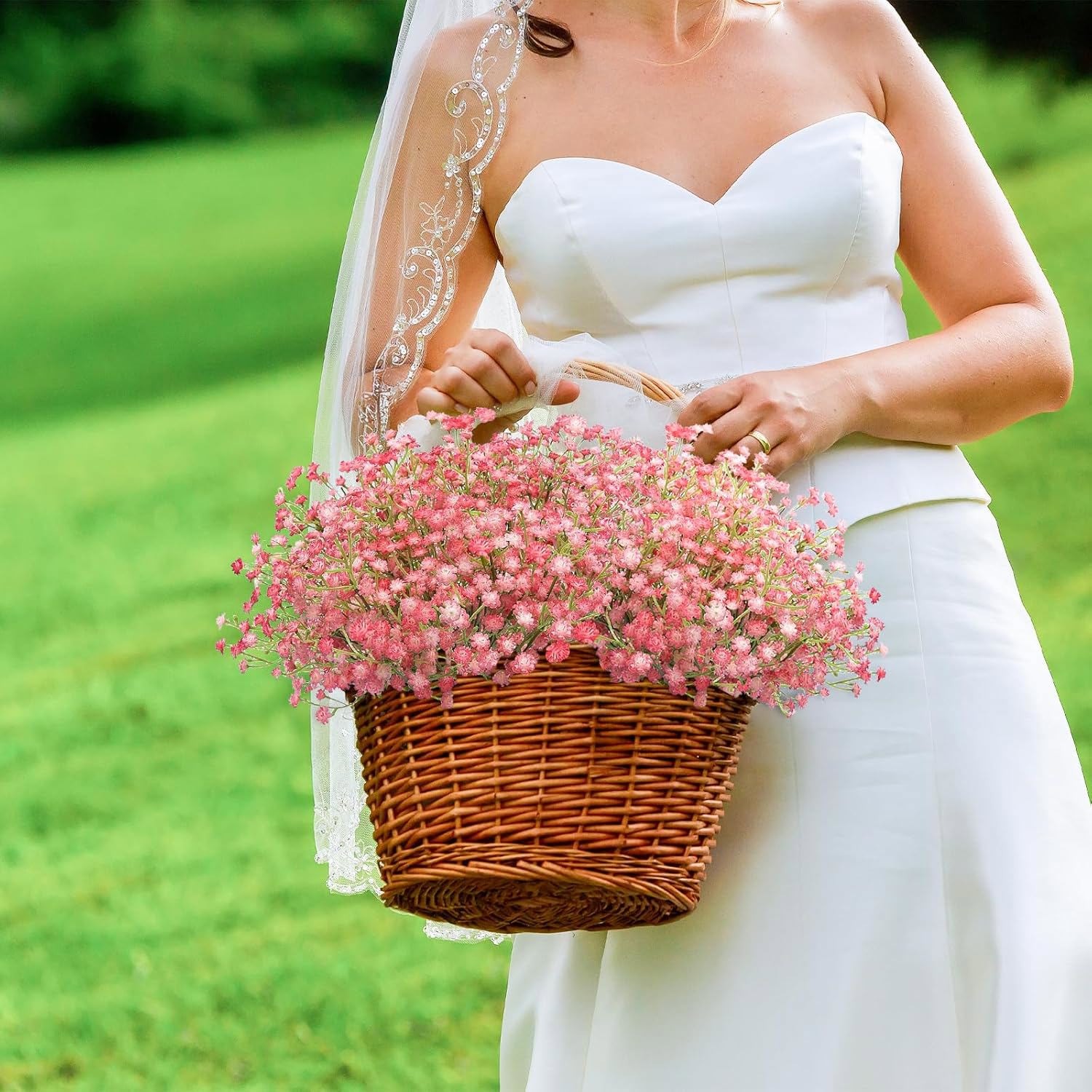 18Pcs Artificial Babys Breath Flowers Silk Gypsophila Wedding Bouquet Home Decor