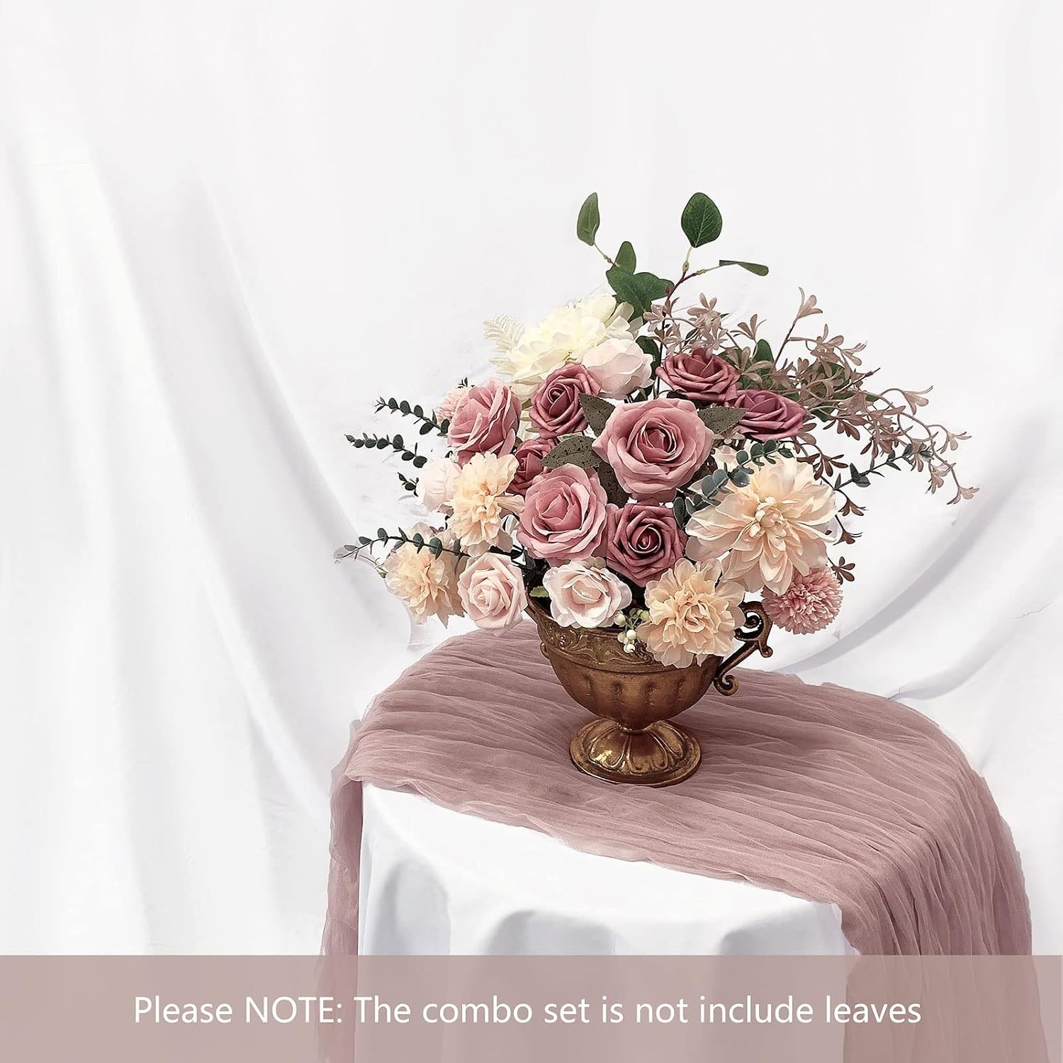 Roses Artificial Flowers Pink Bouquets Box Set for DIY Bridal Wedding Shower …