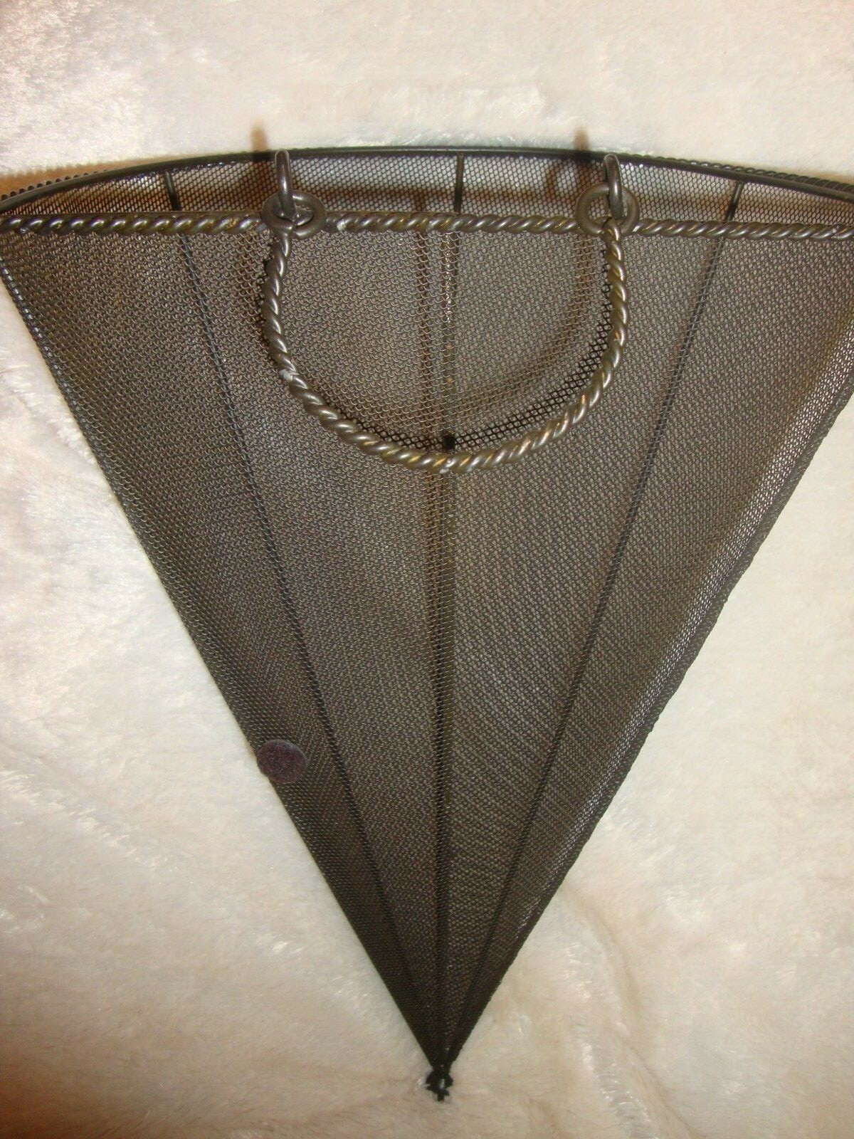 Large Wrought Iron Metal Hanging Wall Hugger Cone-Shaped Cylindrical Basket BOX
