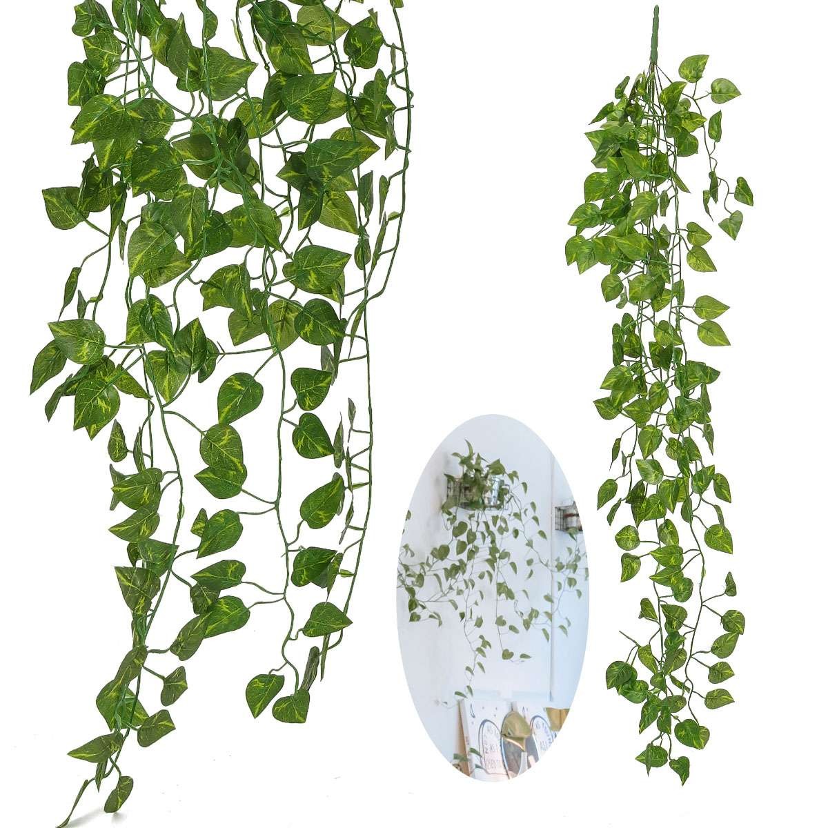 4x Fake Artificial Green Garland Wreath Greenery Leaf Vine Wedding Plant Decor
