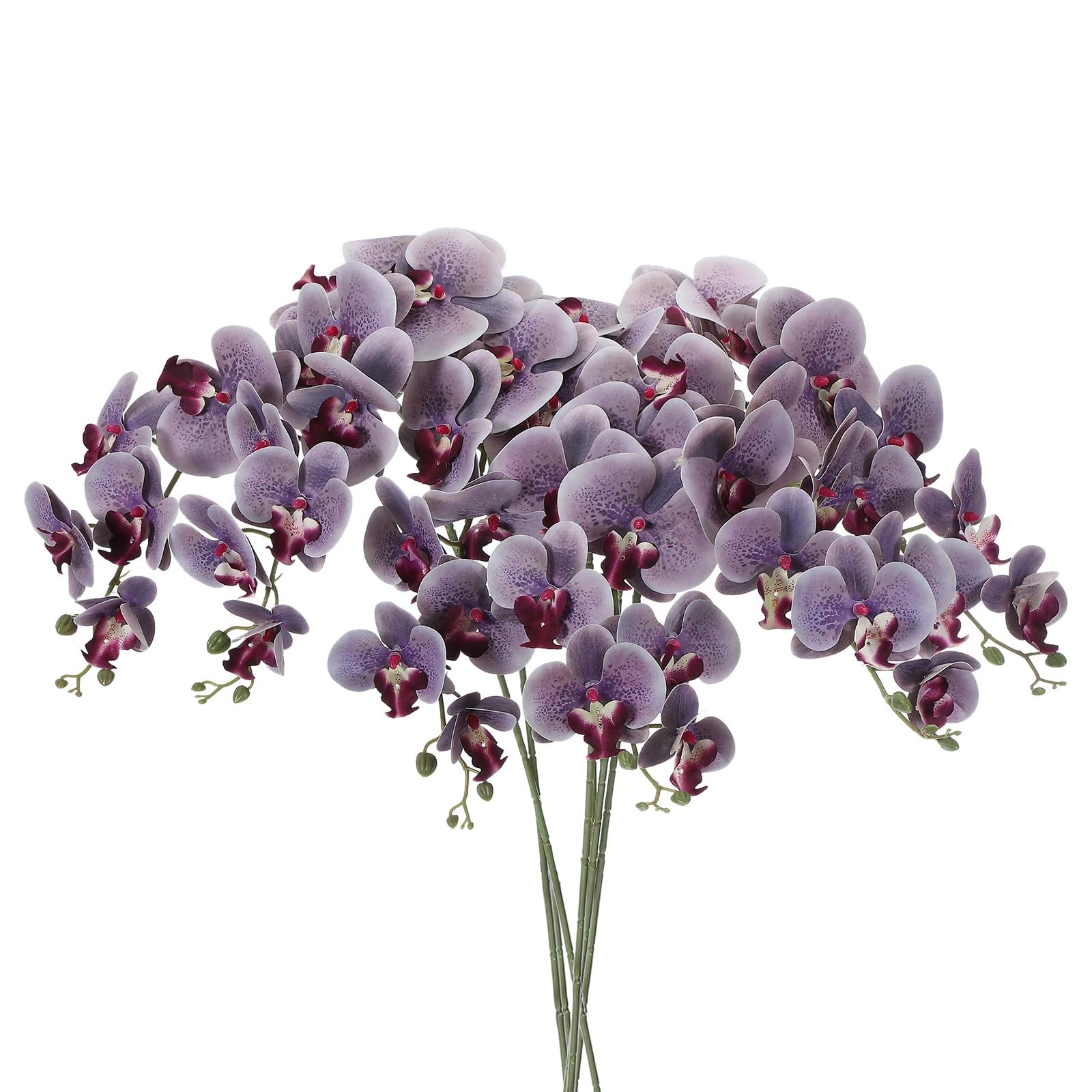 Artificial Orchid Stems 41″, 6 Pack 9 Heads Faux Phalaenopsis Flowers Real To…