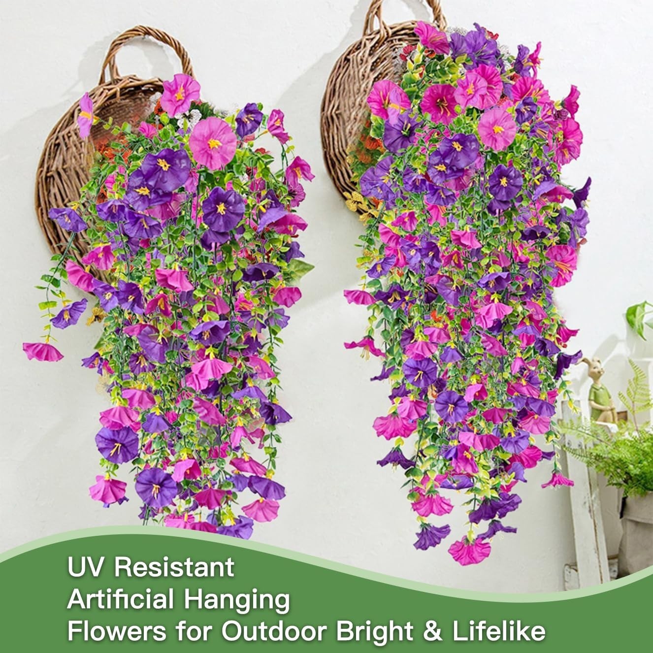 Artificial Flowers for Outdoors Fake Morning Glory Hanging Flower Decoration,…