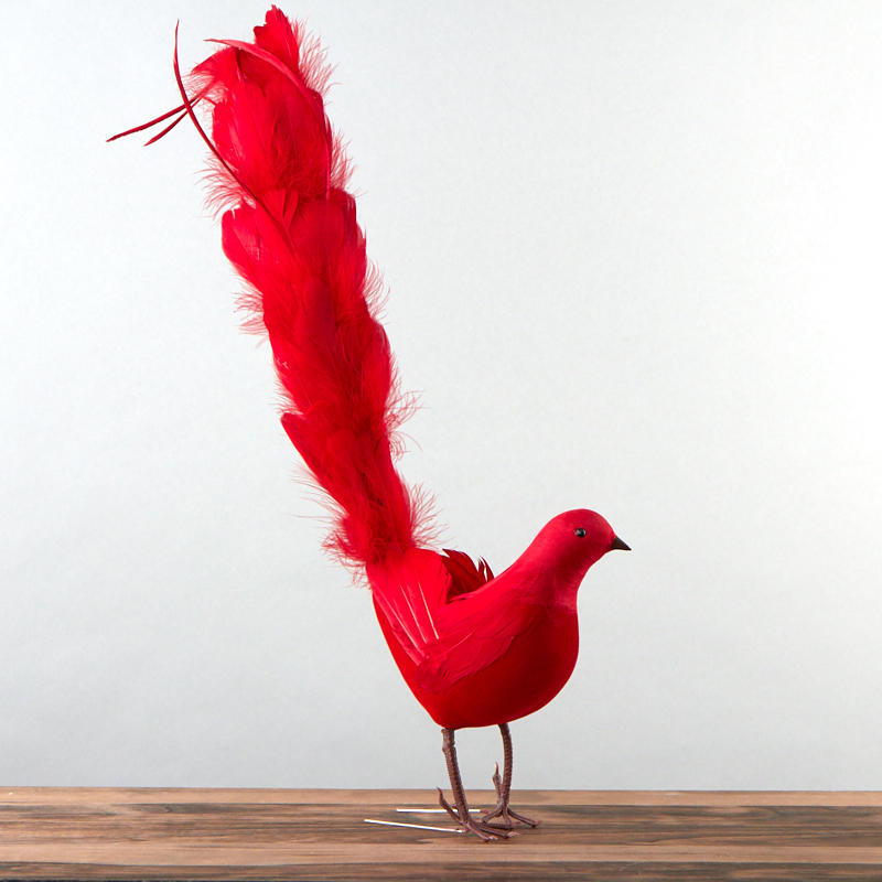 Set of 2 Red Standing 18″ Artificial Decorative Doves