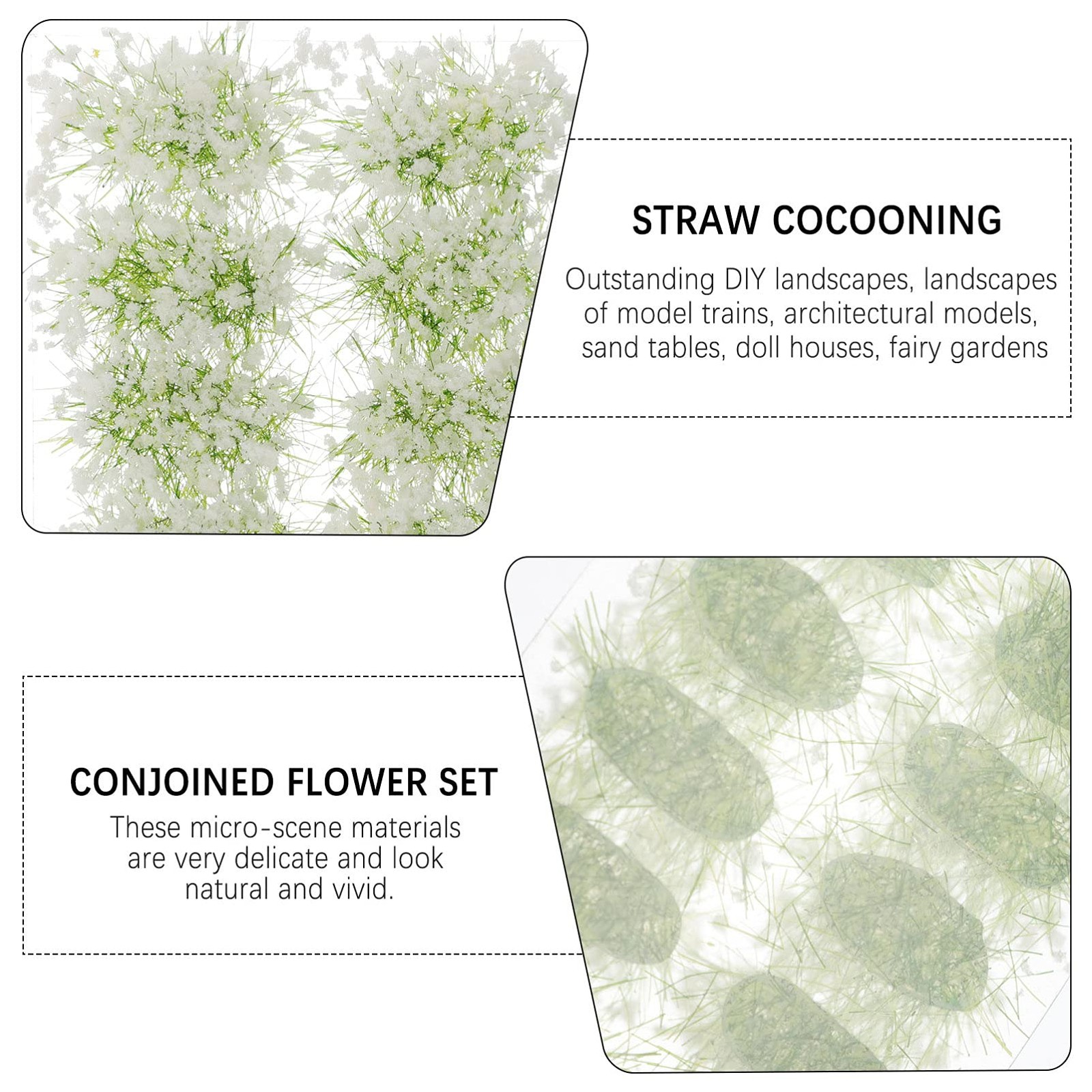 14pcs Miniature Flowers Cluster DIY Plants Vegetation Diorama Static Grass Tu…