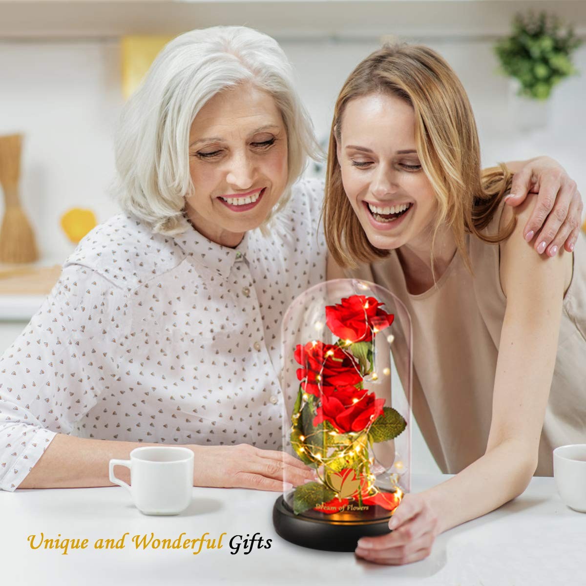 Beauty and The Beast Rose 40 LED Warm White Brightness Adjustable Gift