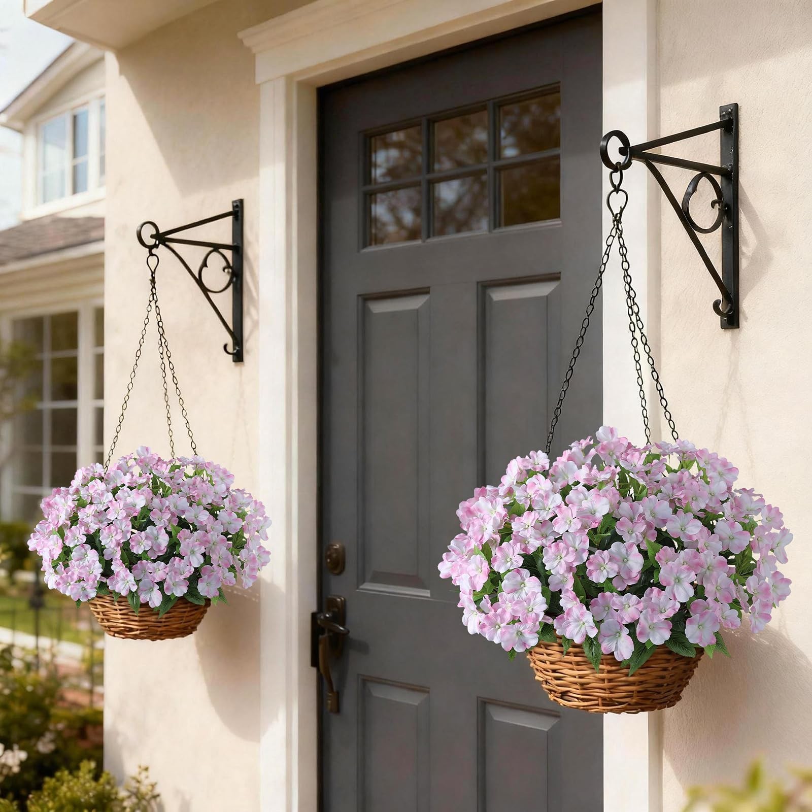 16 Bundles Artificial Impatiens for Outdoor Spring Summer Decor, No Fade Silk…
