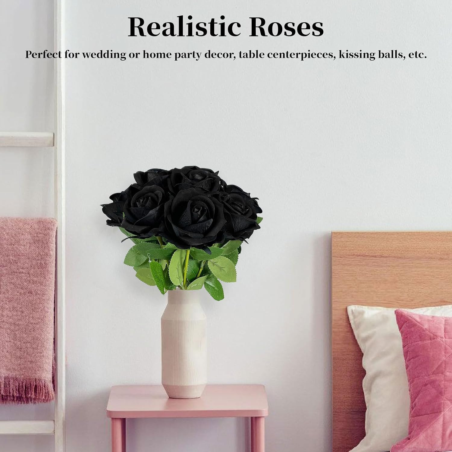10 PCS Artificial Roses with Long Stems Silk Flowers Realistic Foam Flowers Fake