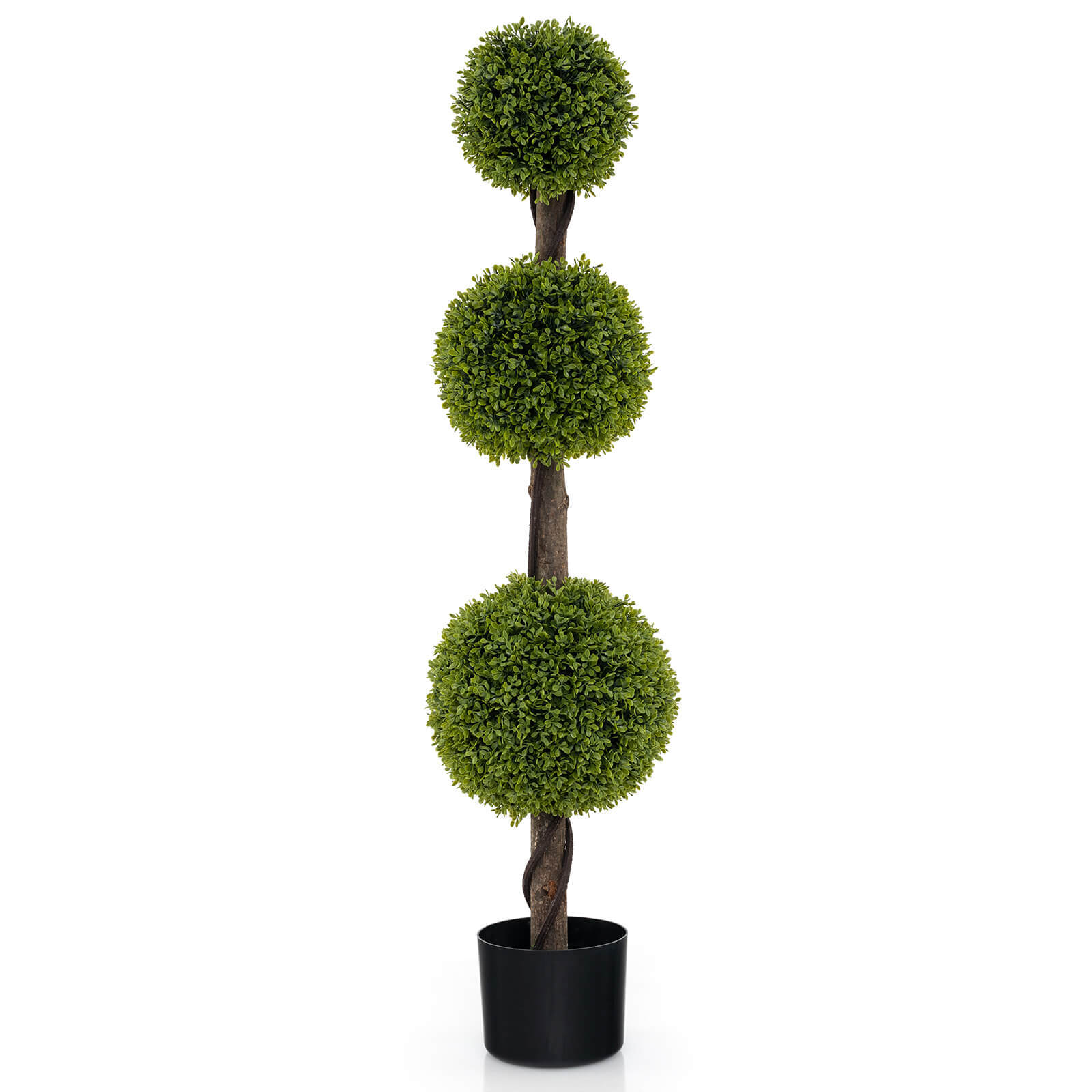4 FT Artificial Boxwood Topiary Ball Tree w/ Weighted Pot Faux Cypress Tree