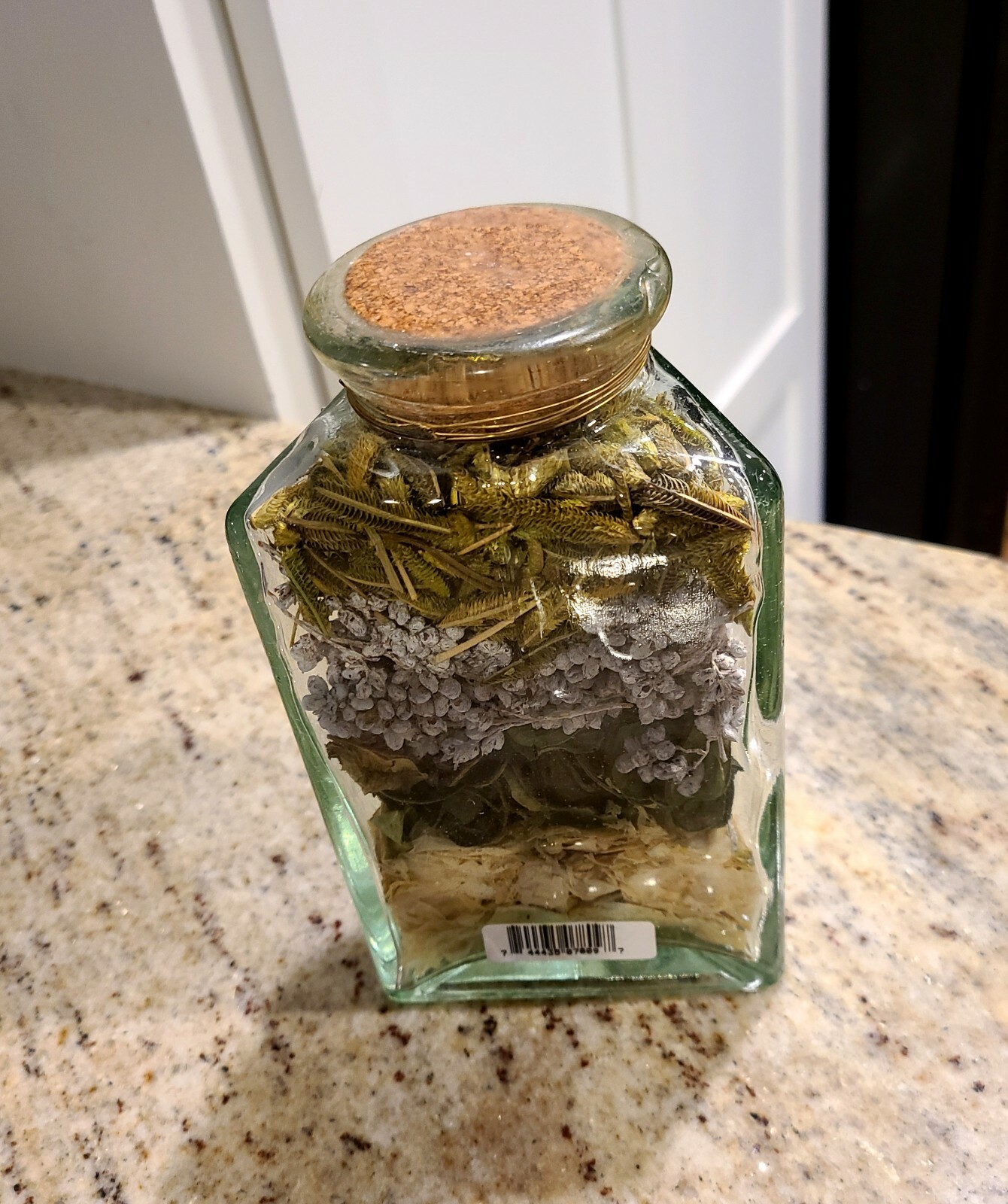 Dry Flowers Potpourri in Glass Bottle 6.5″ X 3.75″ Cork top