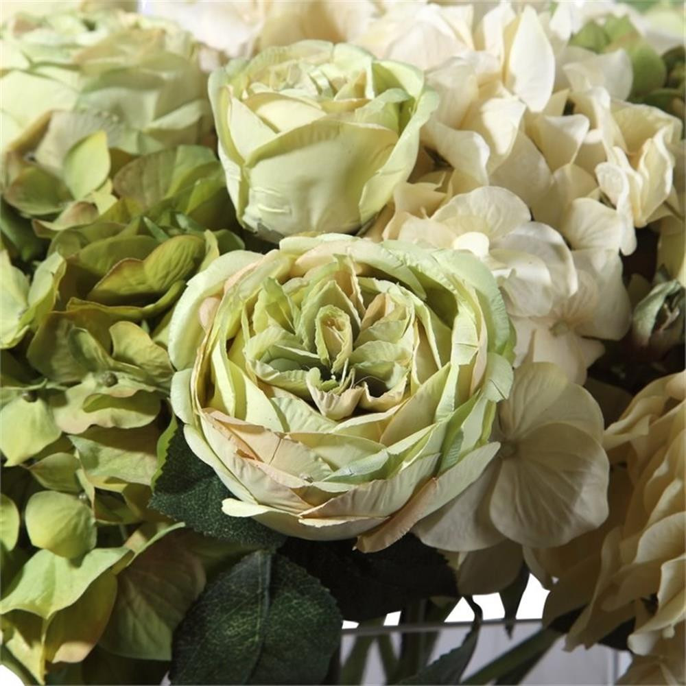 Uttermost Cecily Polyester Iron and Glass Hydrangea Bouquet in Clear