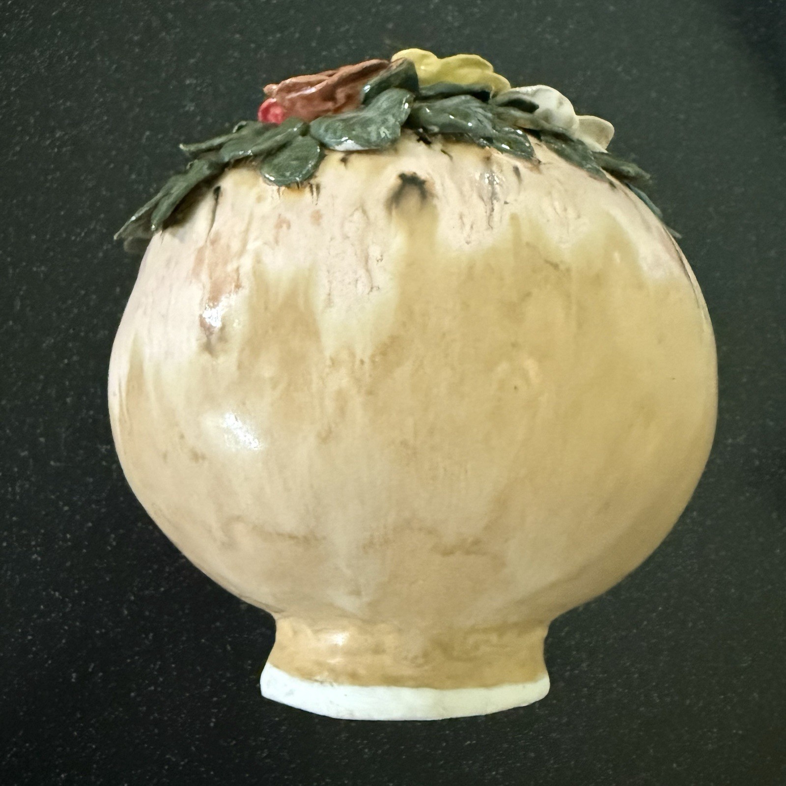 Hand-Made Ceramic Flower Bouquet Garden Ball with Drip Glaze