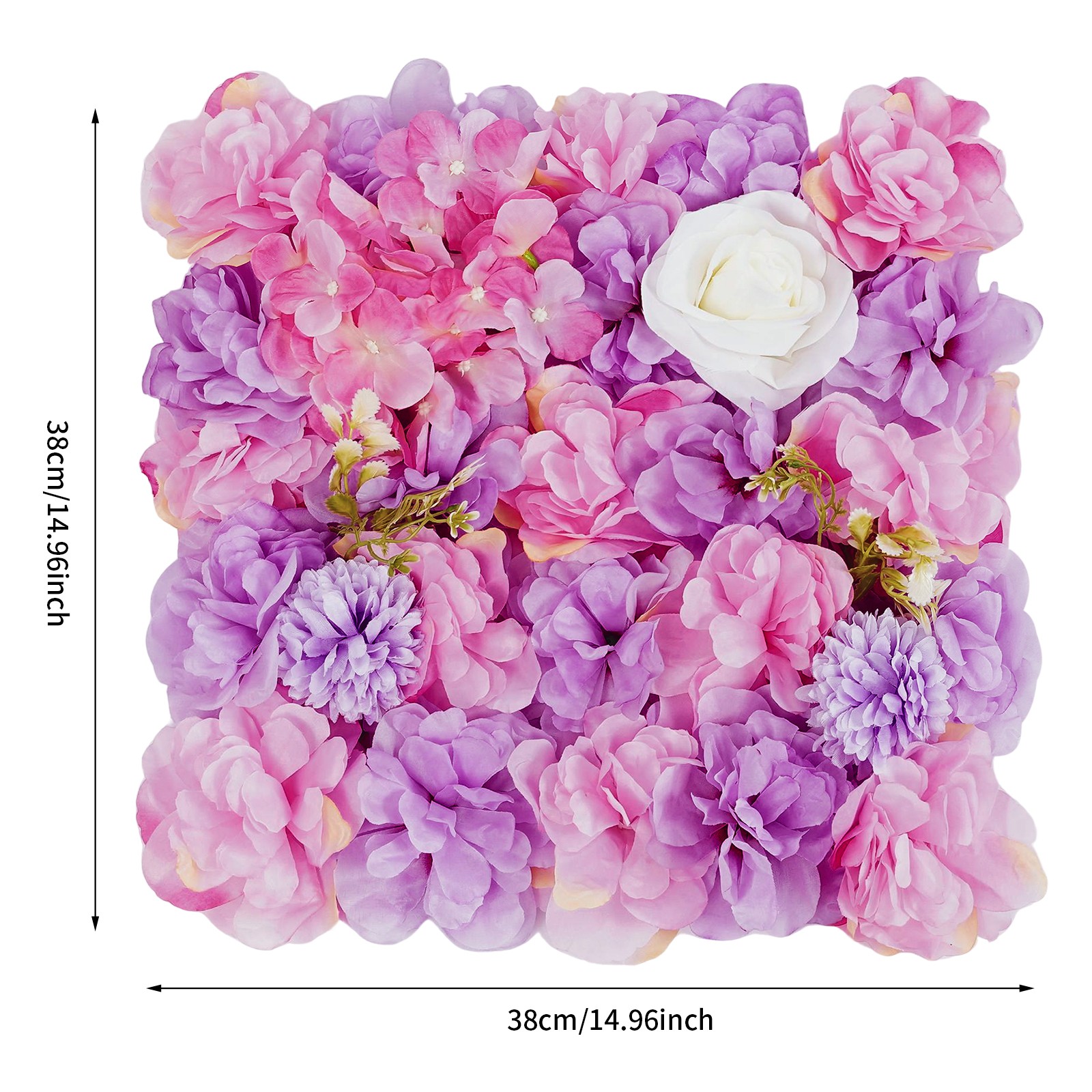 6Pieces 3D Flower Wall Panels Artificial Floral Backdrop Decor Faux Flower Panel