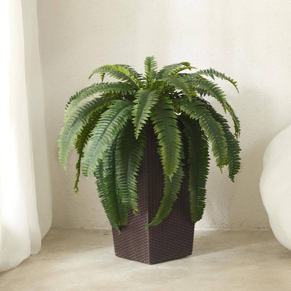 48 In. Artificial Boston Fern, Faux Silk Plant Fake Plants for Home Office Decor