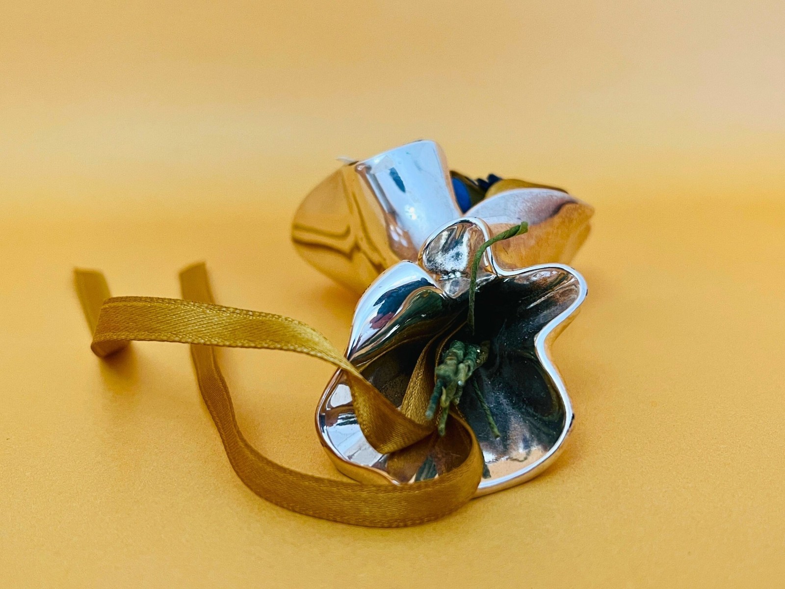 Jewelry Home Deco Vintage Italian ARDÈ Laminato AG Floral Jewel Preserved Flower