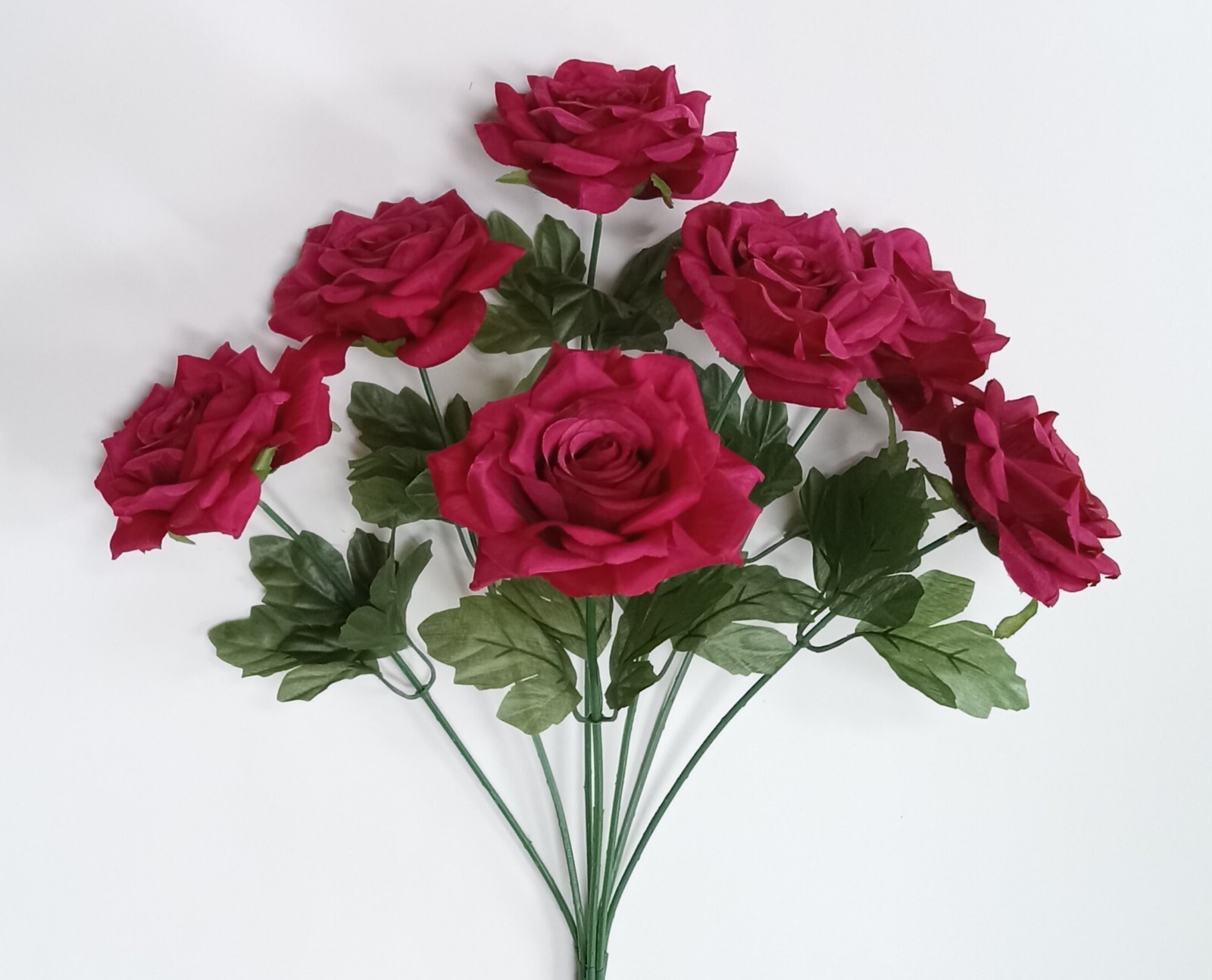 Burgundy Rose 19″ Tall Bush Artificial Flower General Home Decor Wedding #2234