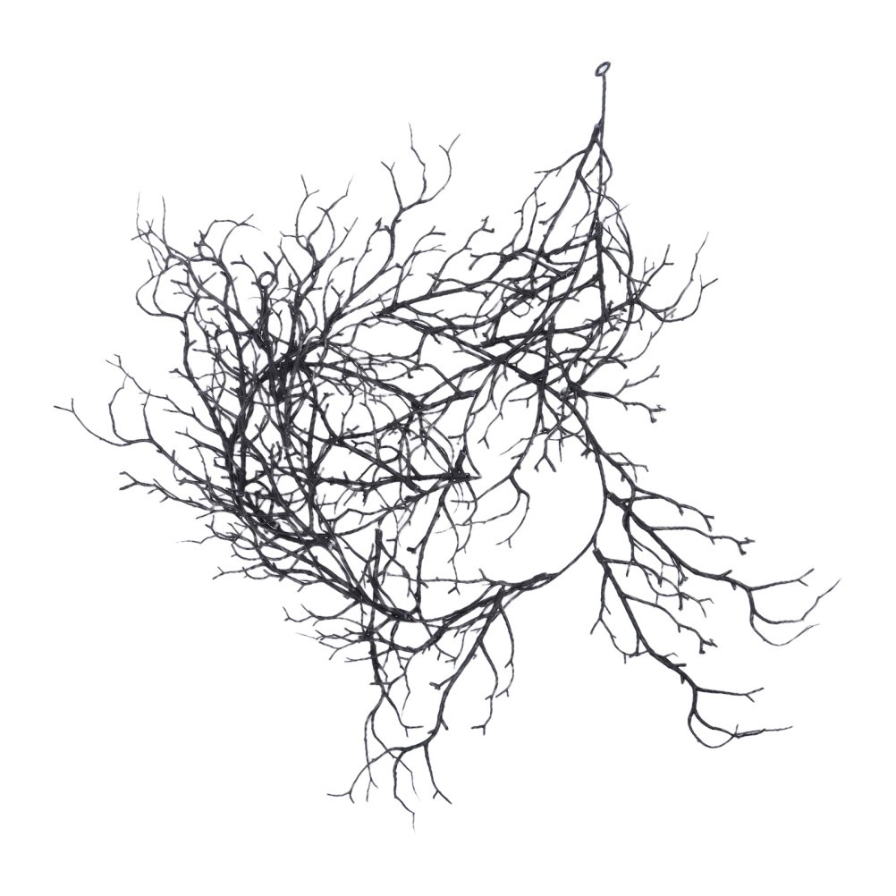Black Halloween Garland – 6.2ft Branch Twig with Hanging Loop for Mantle, Wall,