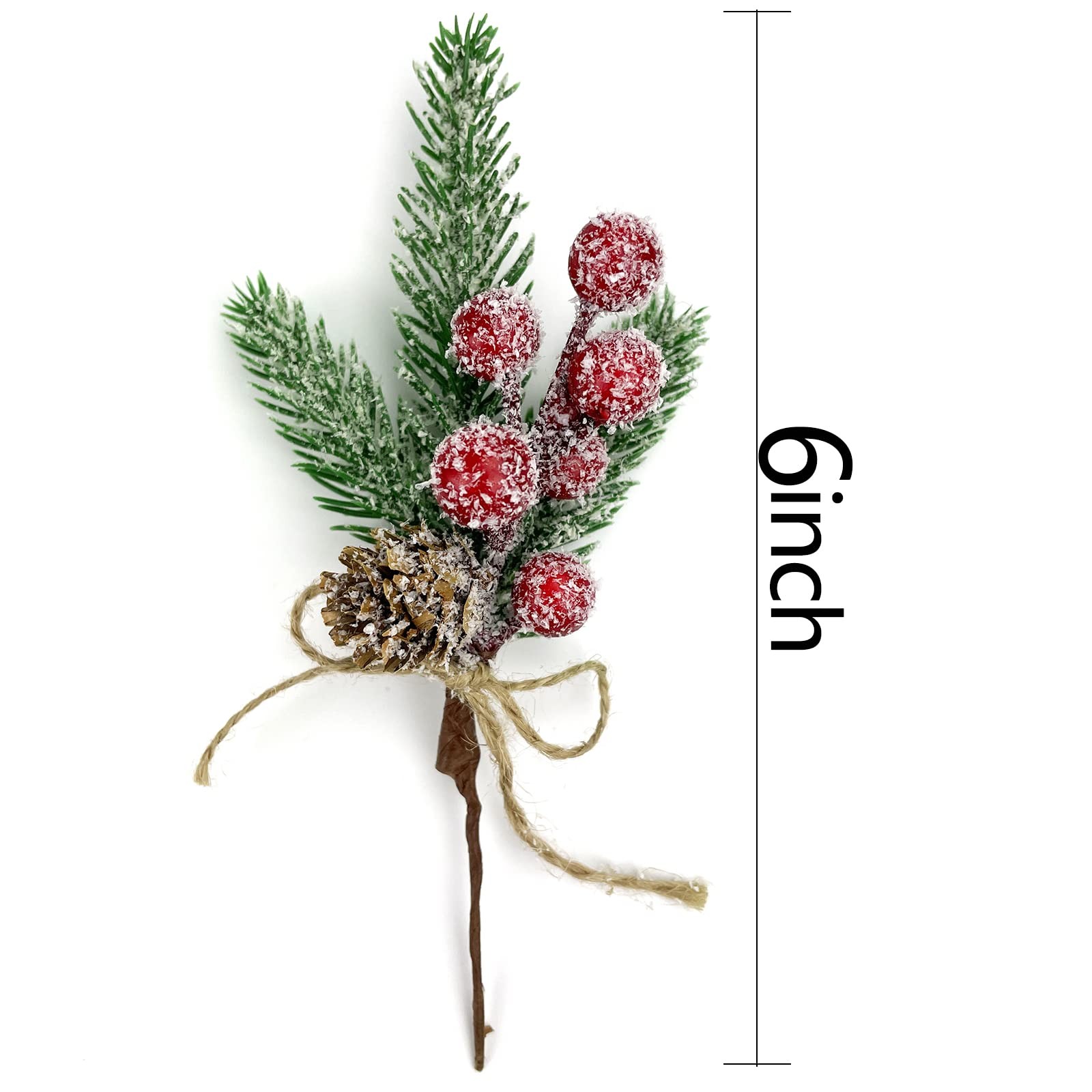 Red Berry Stems Floral Pine Branches Christmas Artificial Pine Cones Branch E…