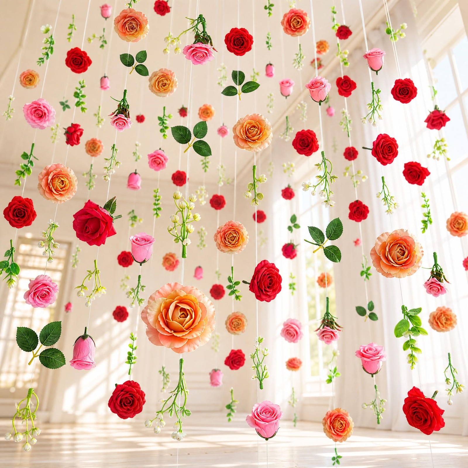 10 Pack 60 ft Artificial Hanging Flower Garland Vines with Hooks, Wildflower …