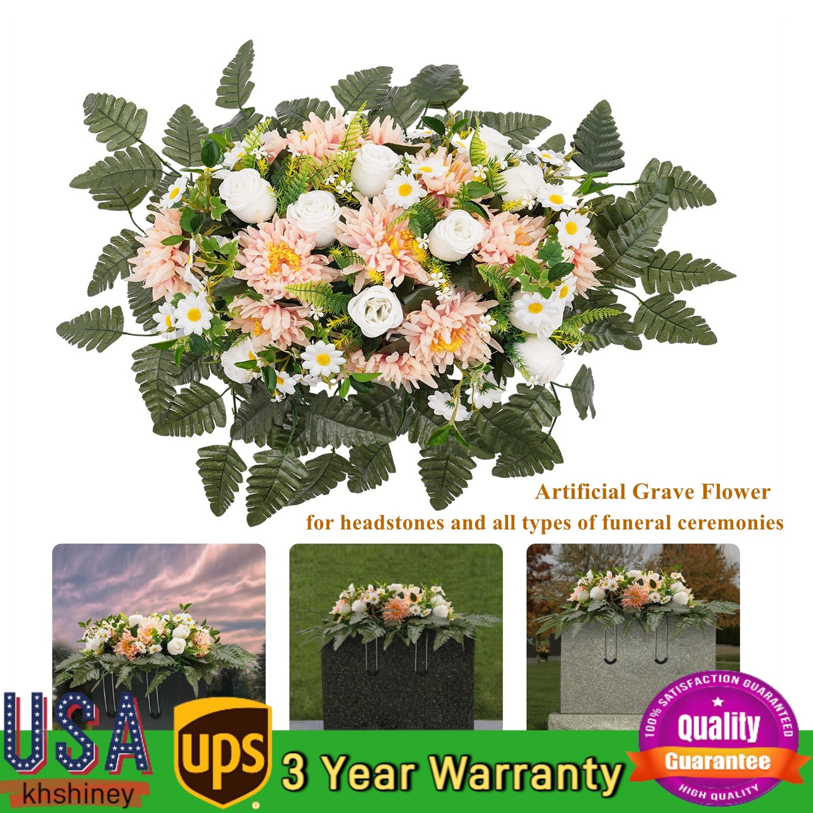 Artificial Realistic Flowers For Cemetery Memorial Wedding Decoration Outdoor