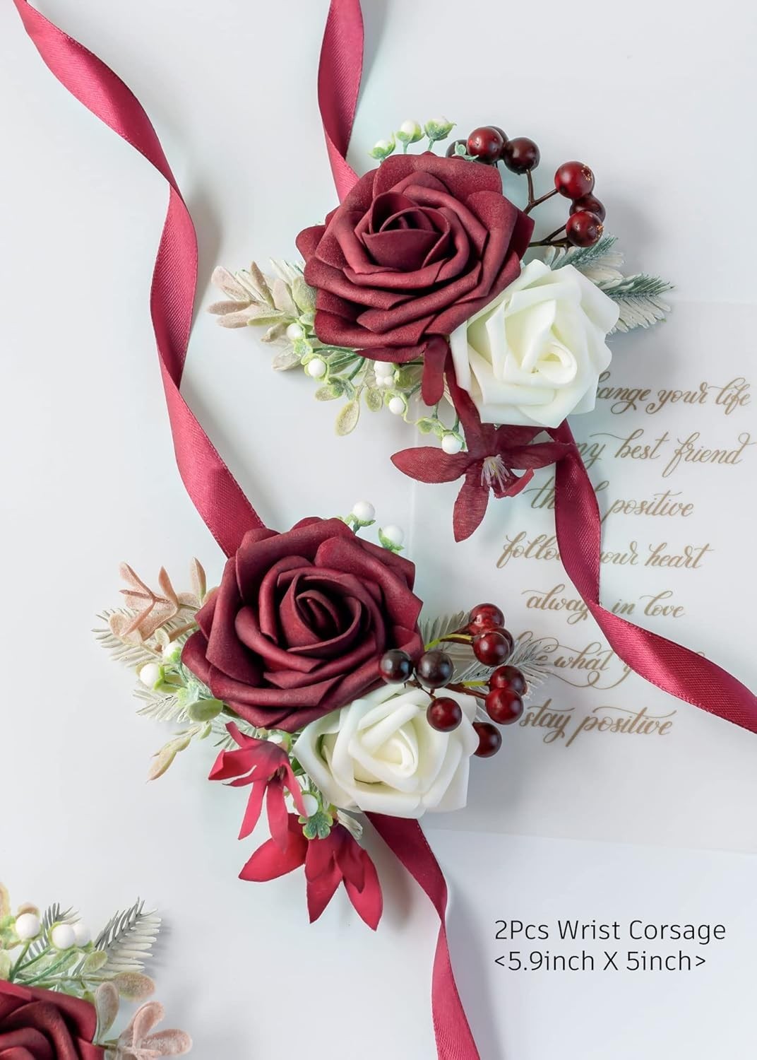 Set of 2 Wrist Corsage Wristlet for Wedding Bridesmaid Mother Grandmother for…
