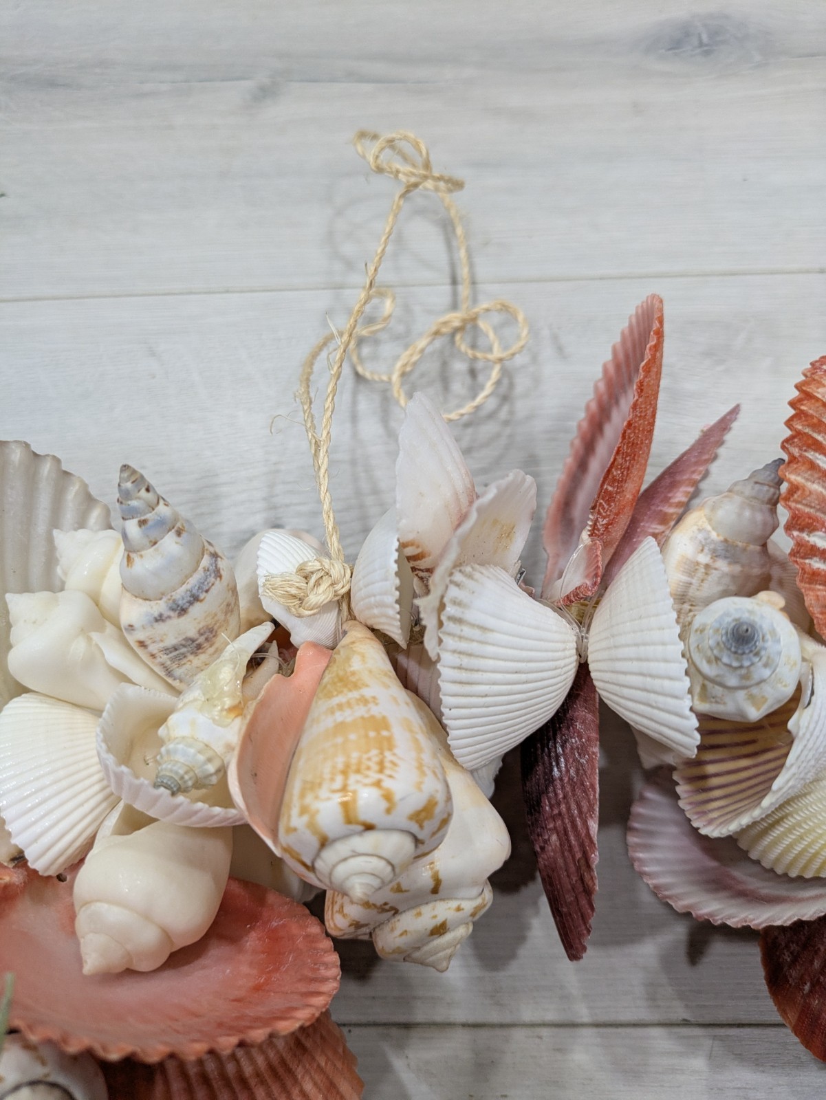 Seashell Door Wreath Beach Cottage Nautical Ocean Coastal Heavy 12″ w Starfish