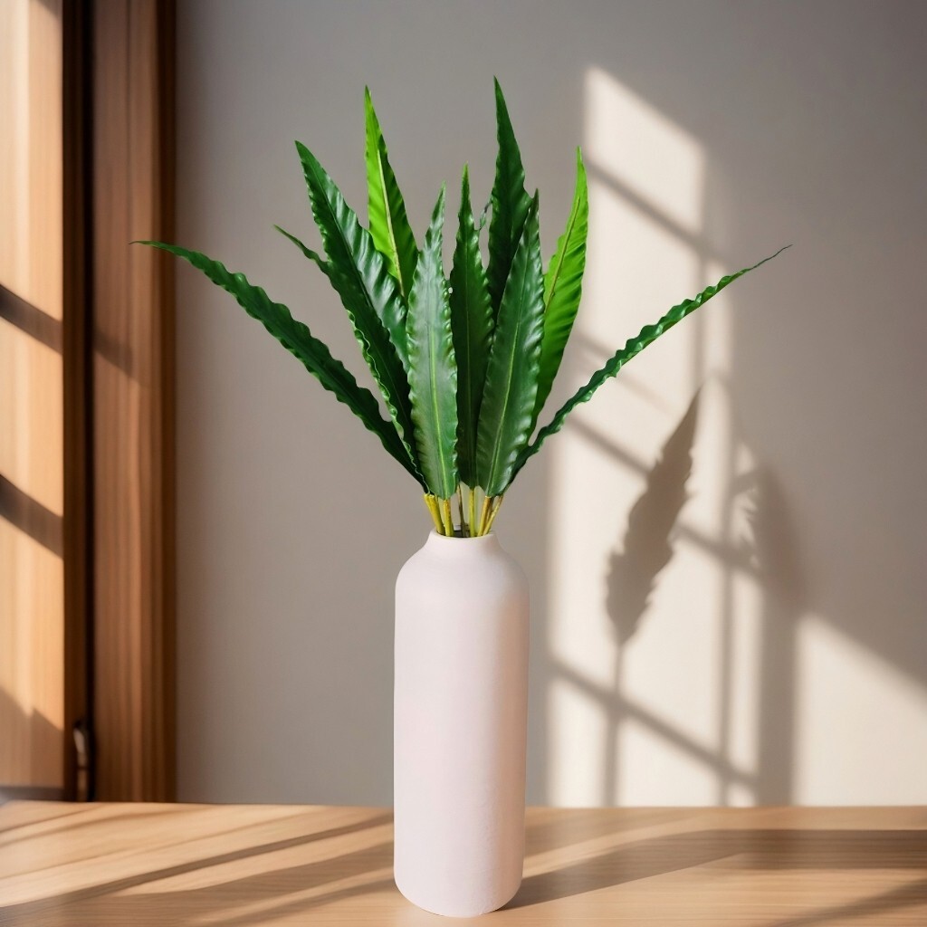 12-stems /29″ Artificial Bird’s Nest Fern Asplenium for Indoor and outdoor decor