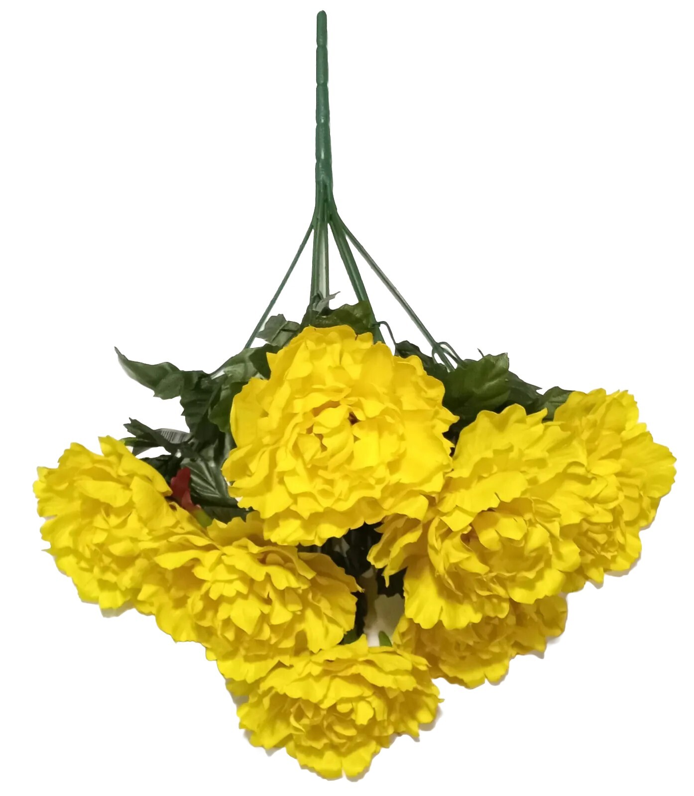 Yellow Peony 20″ Bush 7-4″ Bloom Indoor Outdoor Silk Flower Home Decor Craft USA