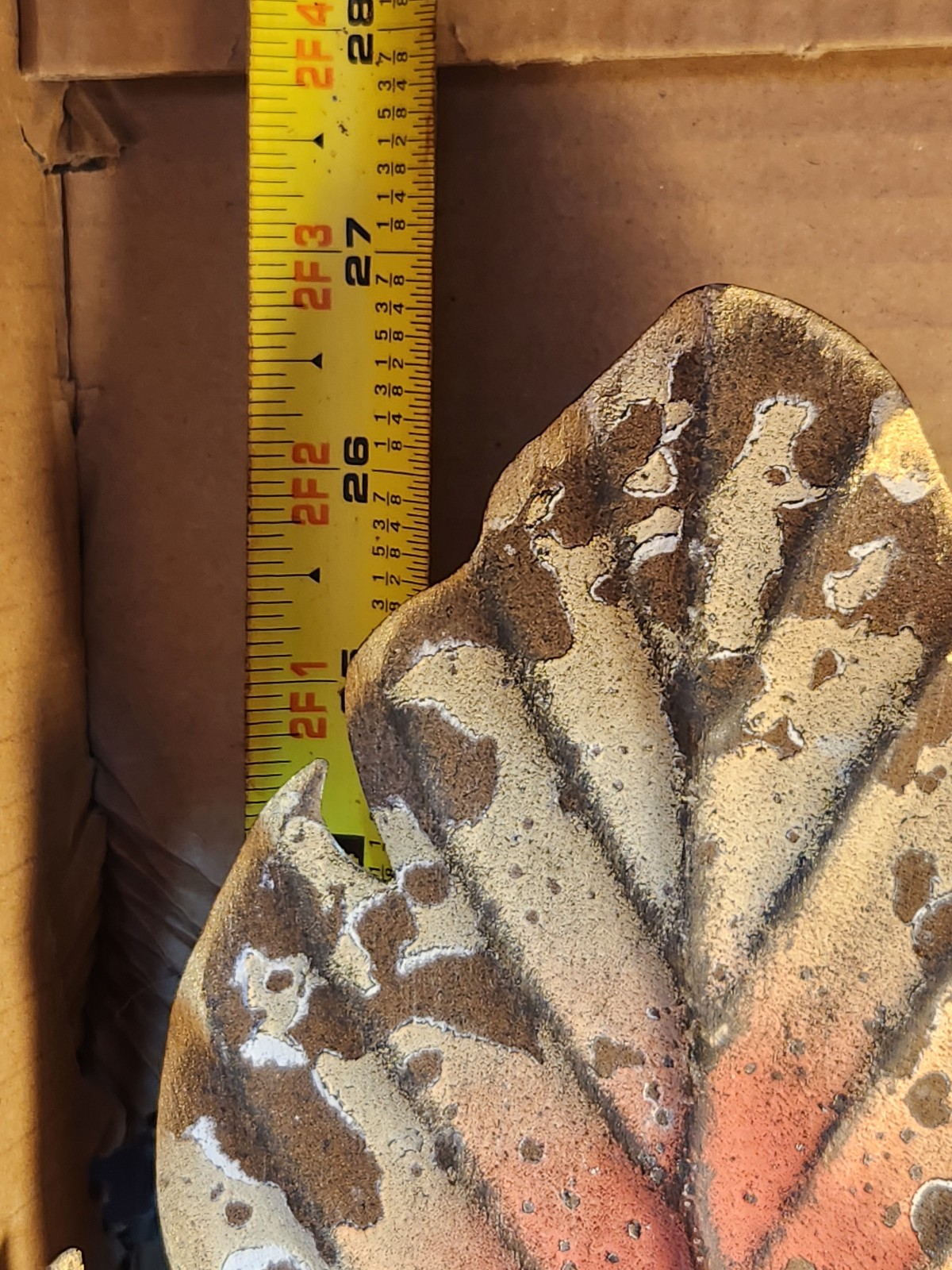 3 stamped steel LEAVES 27″ 15″ 14″ Wall Art NEW-Vintage STOCK-STEAMPUNK ART