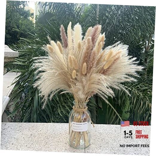 Pampas Grass Decor 110 pcs 17.5inch Natural Dried Pampas Grass-15Pcs 110 Pcs