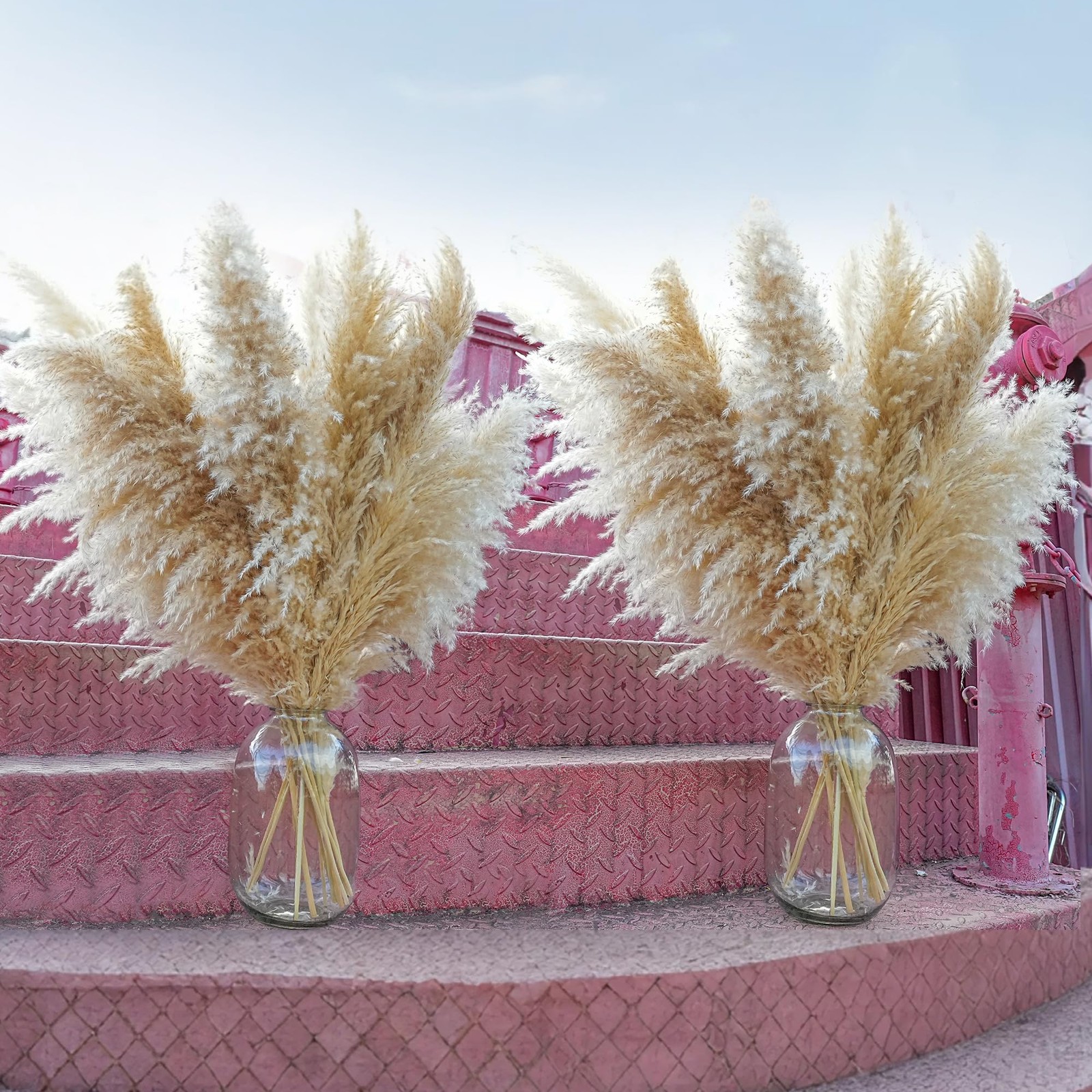 40pcs 40” Pampas Grass Tall Decor – Pompas Floral, Tall Pampas Grass for Flo…