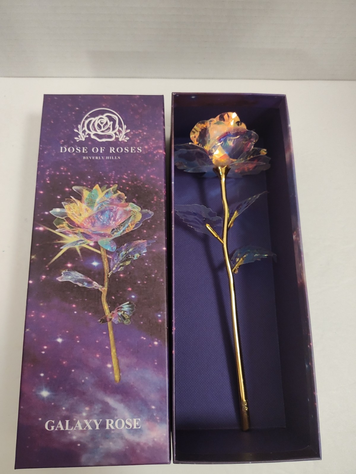 Romantic Beautiful Galaxy Rose Luminous 10″ Dose Of Roses Beverly Hills