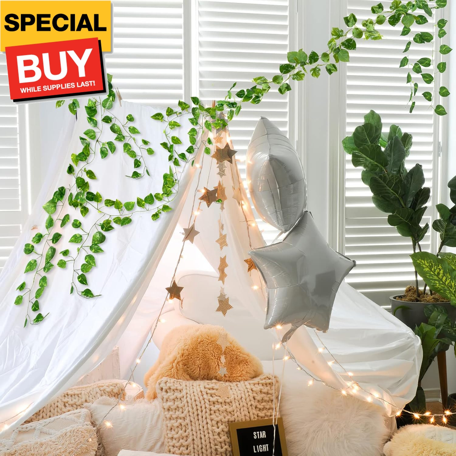14 Pack 98Ft Artificial Ivy Garland, Fake Vines UV Resistant Greenery Leaves Fak