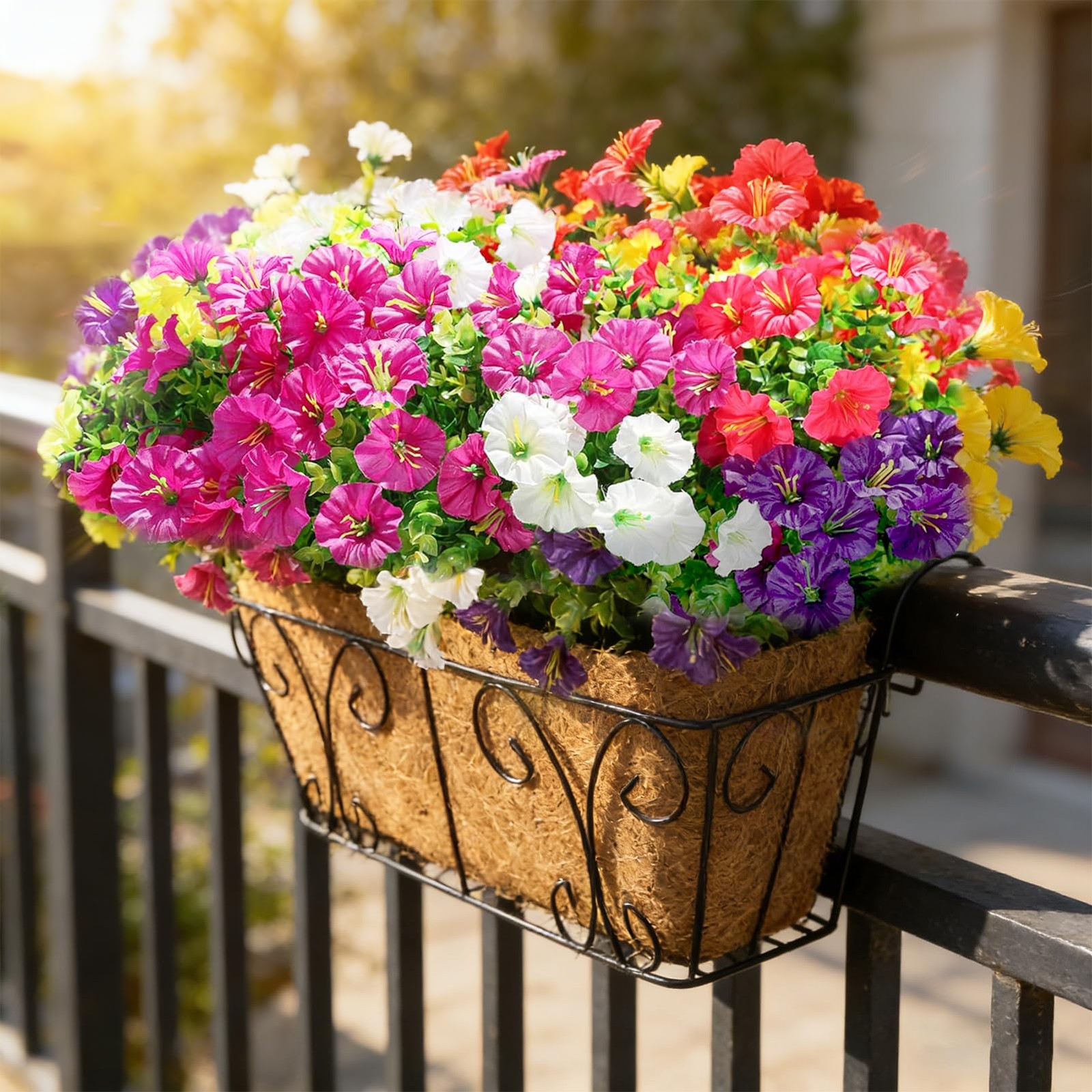12 Bundles Artificial Flowers for Outdoors Decoration, Faux Silk Morning Glor…