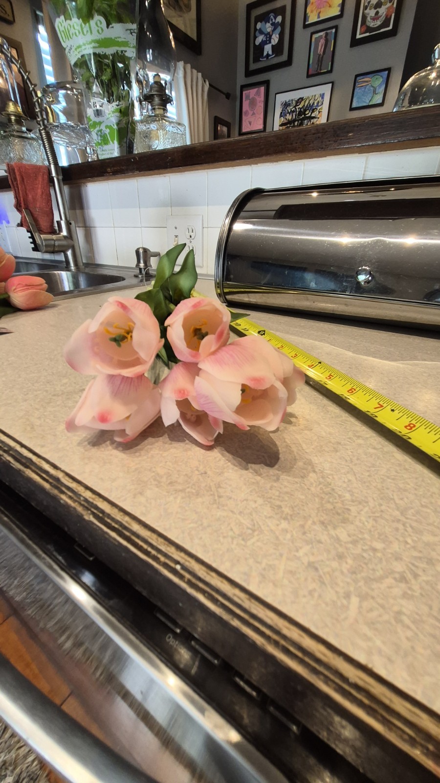 11” Vibrant Artificial 5-piece real look and feel Tulip Arrangement