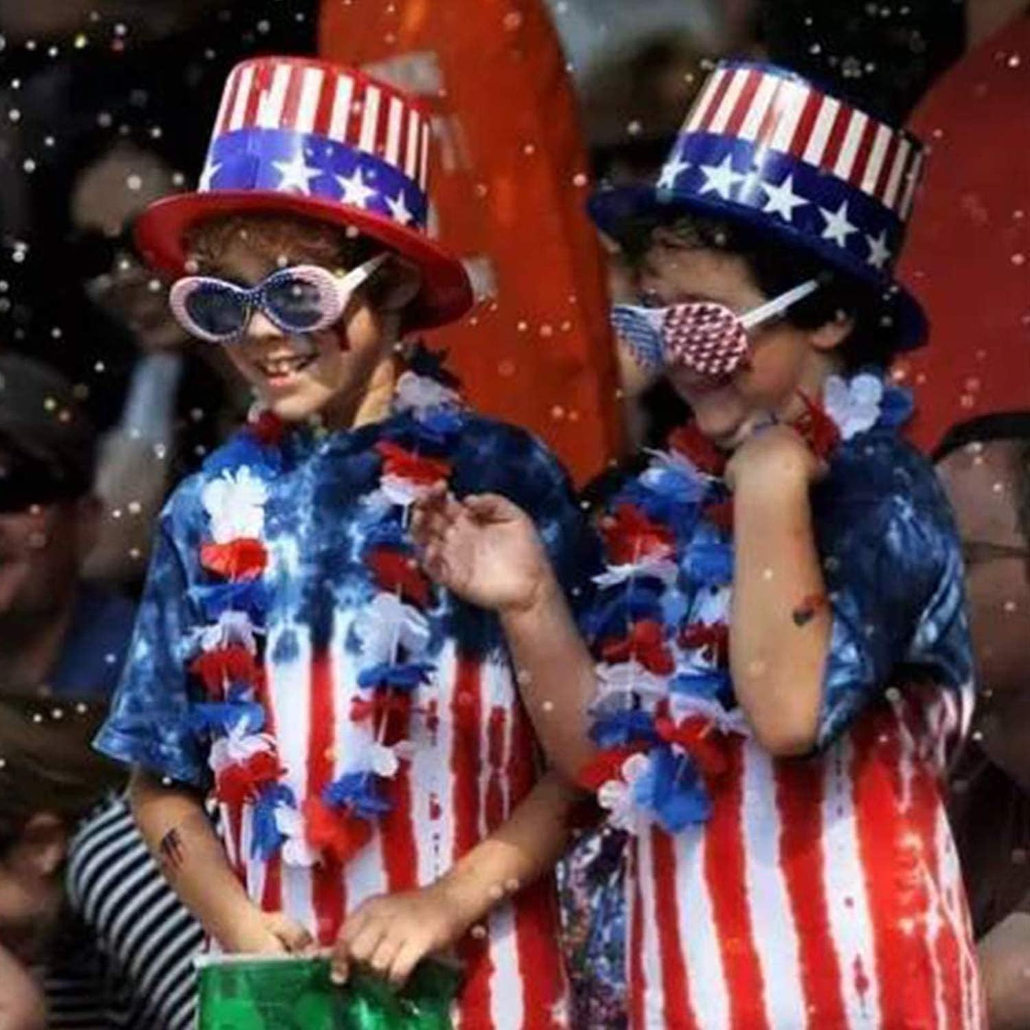 Red White and Blue Flower Leis, Memorial Day Decorations, 4th of July Memoria…