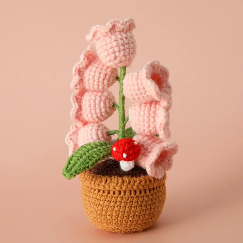 LED Crochet Lily of the Valley Flower Pot Mother’s Day Gift